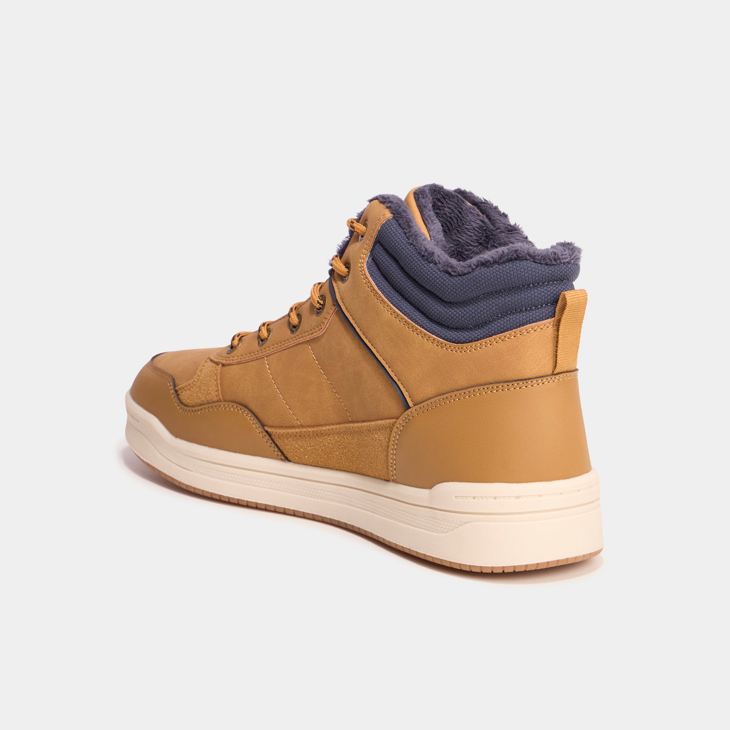 Baskets montantes avec lacets marron clair homme