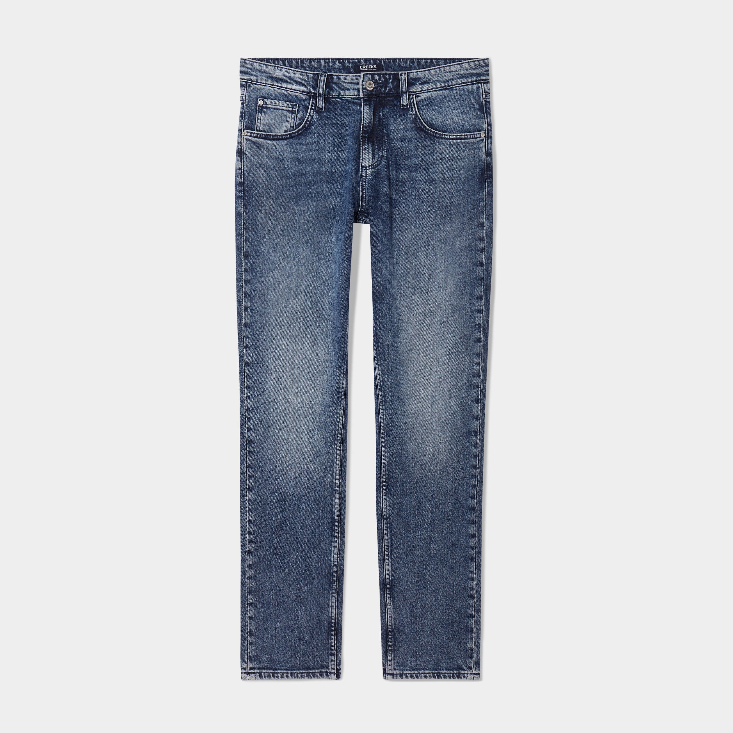 Jeans denim straight 5 poches Creeks denim blue black homme