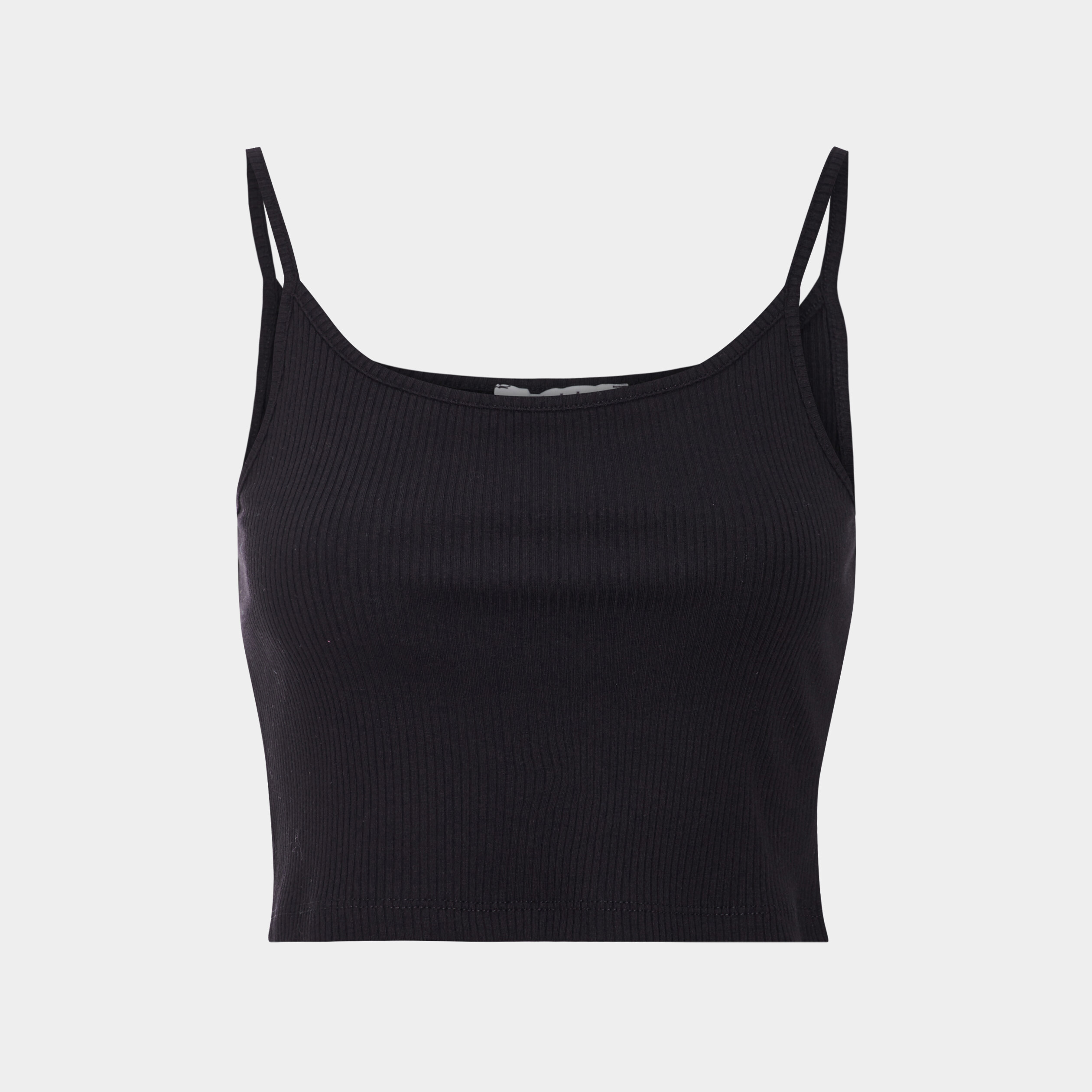 debardeur cropped cotele noir femme Débardeur cropped côtelé noir femme