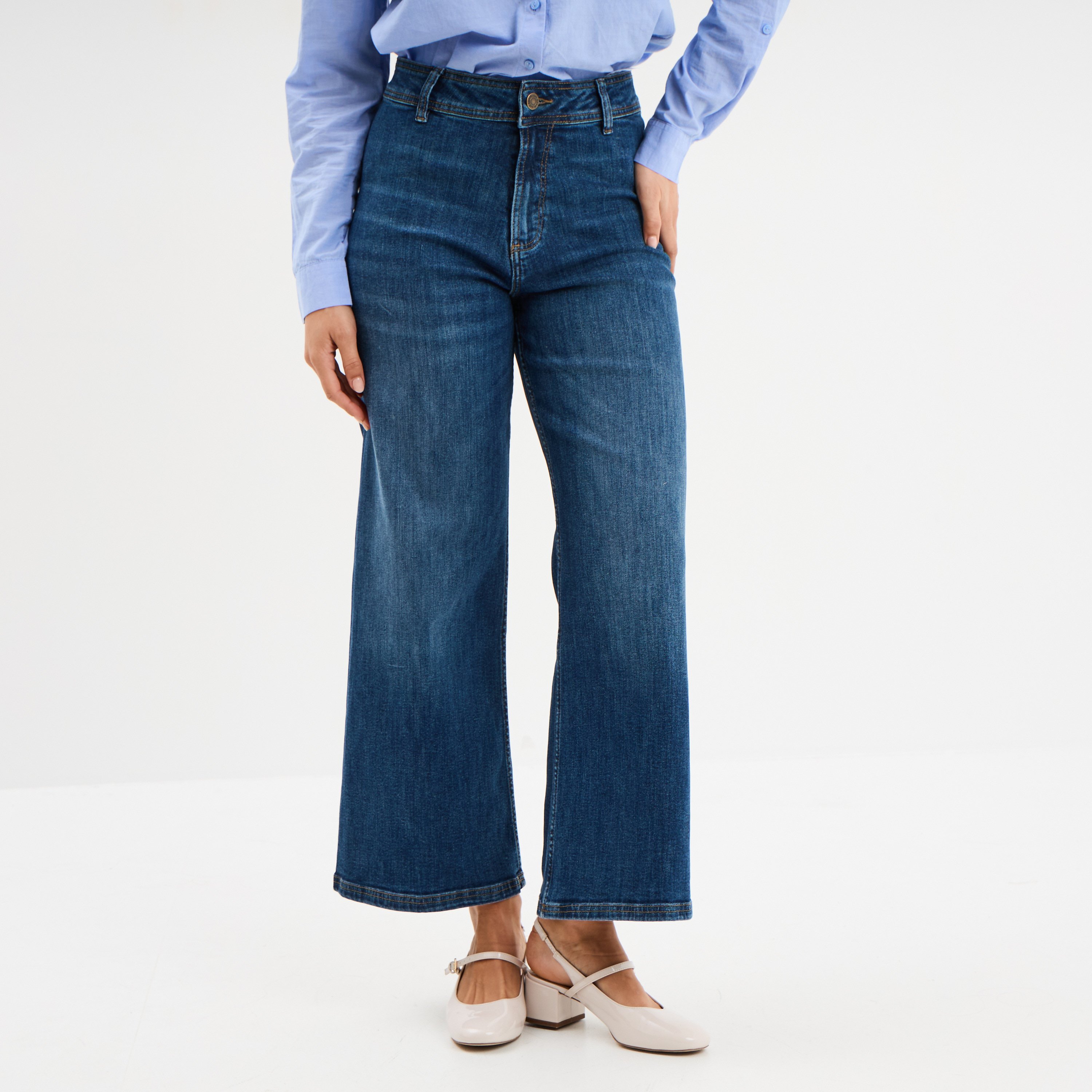 Jean Brut Jeans Taille Haute Flare Jean Femme Bleu Brut Jean Mom