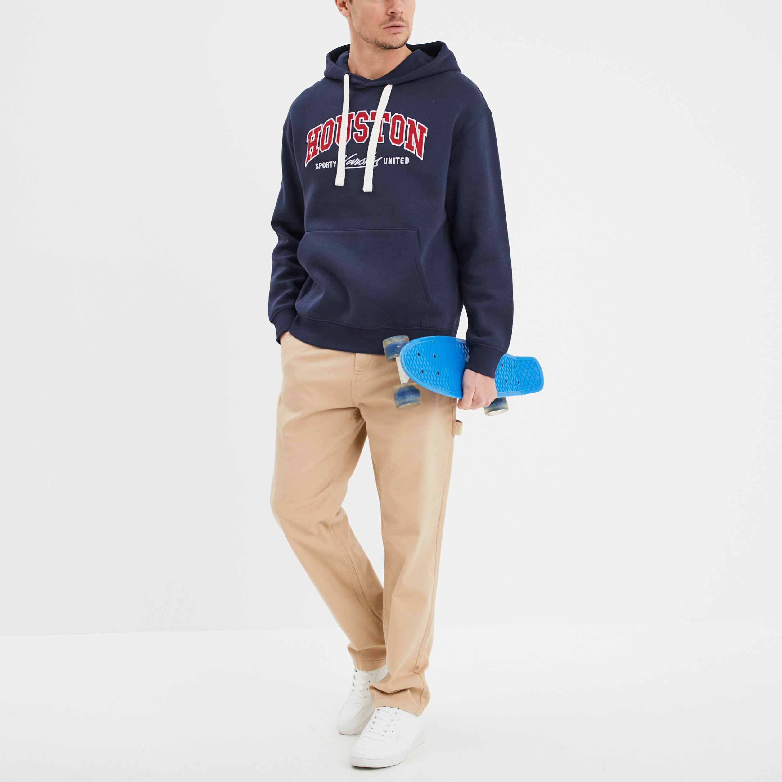 pantalon droit taille standard en coton sable homme Pantalon droit taille standard en coton sable homme