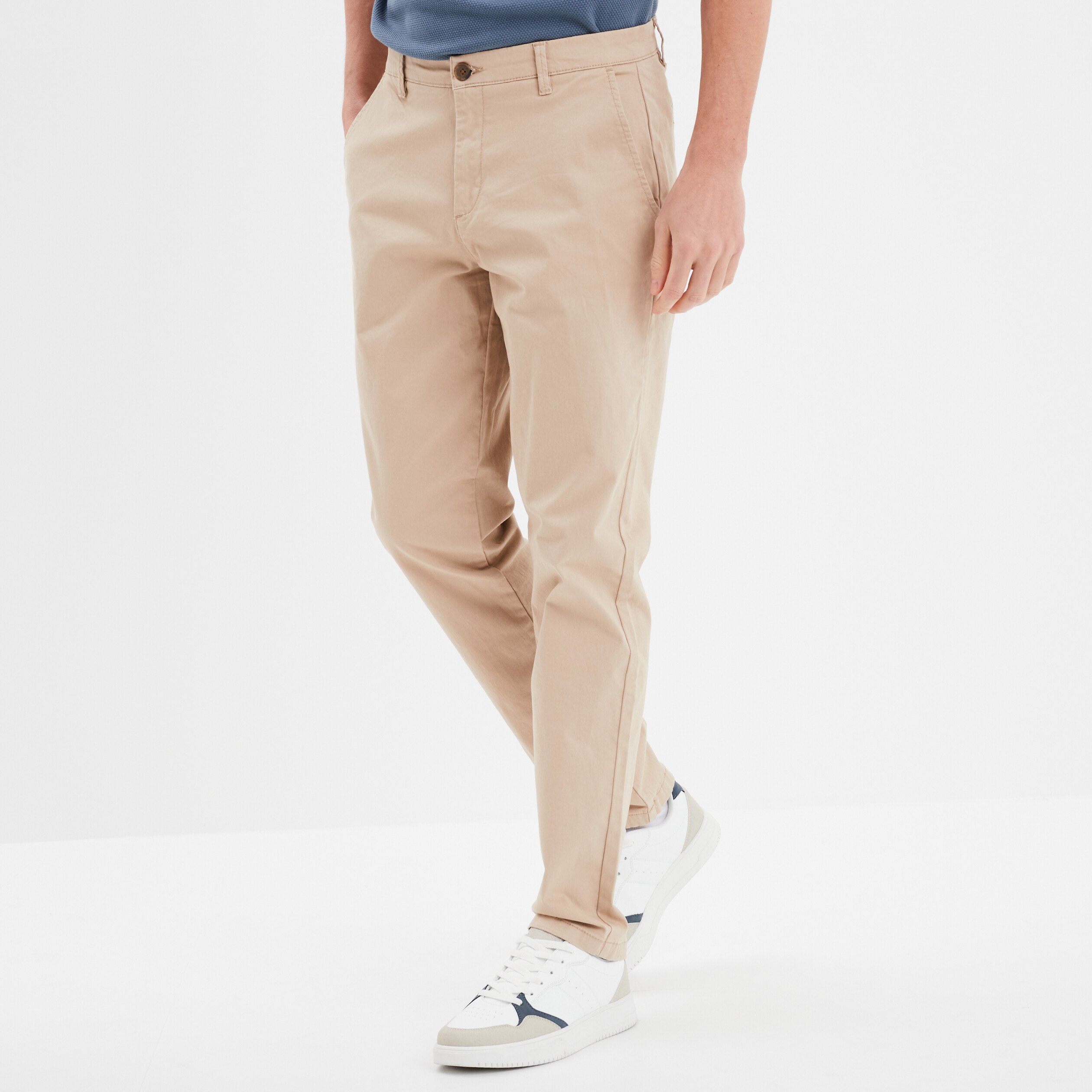 pantalon chino droit stretch sable homme Pantalon chino droit stretch sable homme