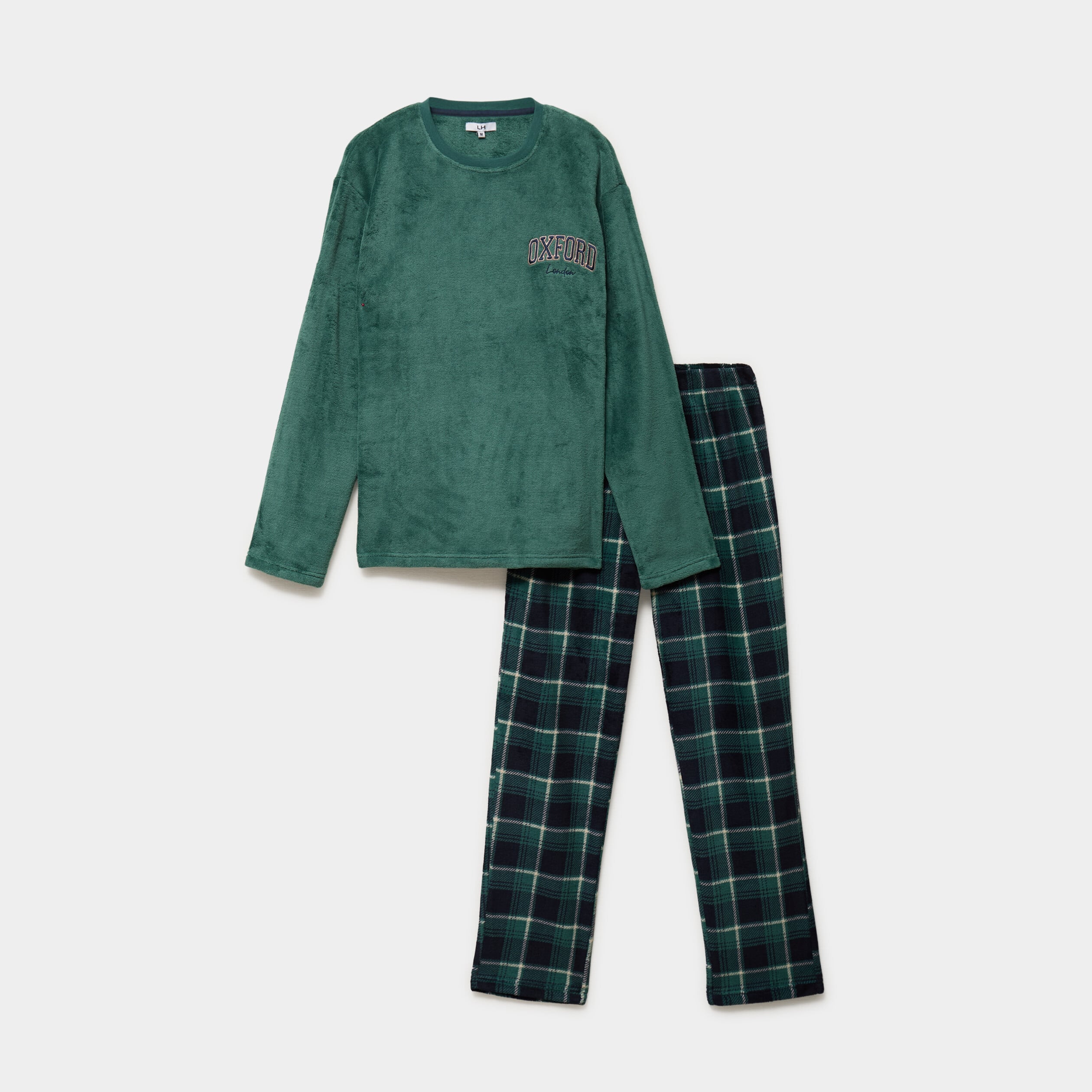 Ensemble pyjama velours avec pantalon vert homme