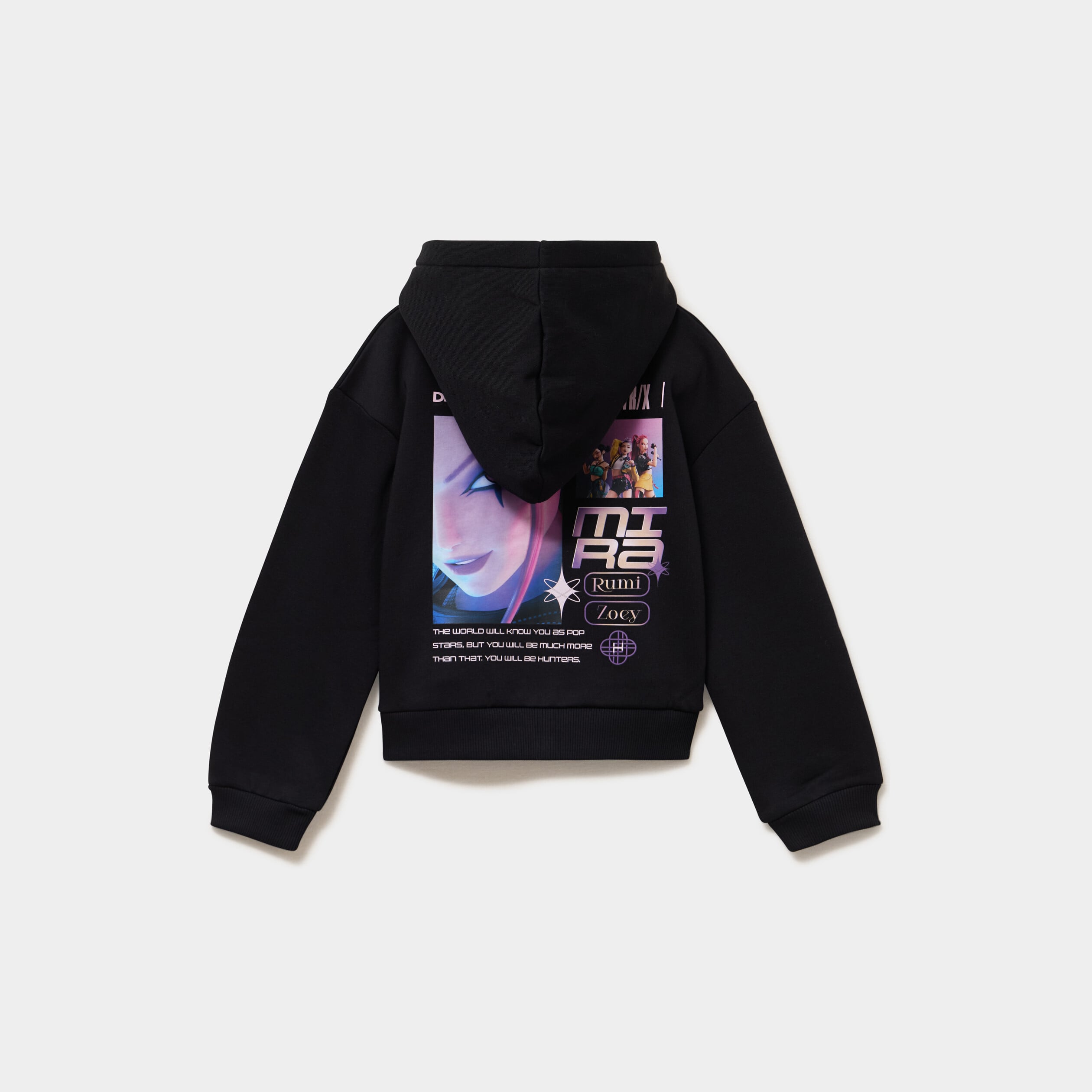 Sweat zipp&eacute; &agrave; capuche Kpop Demon Hunters noir fille