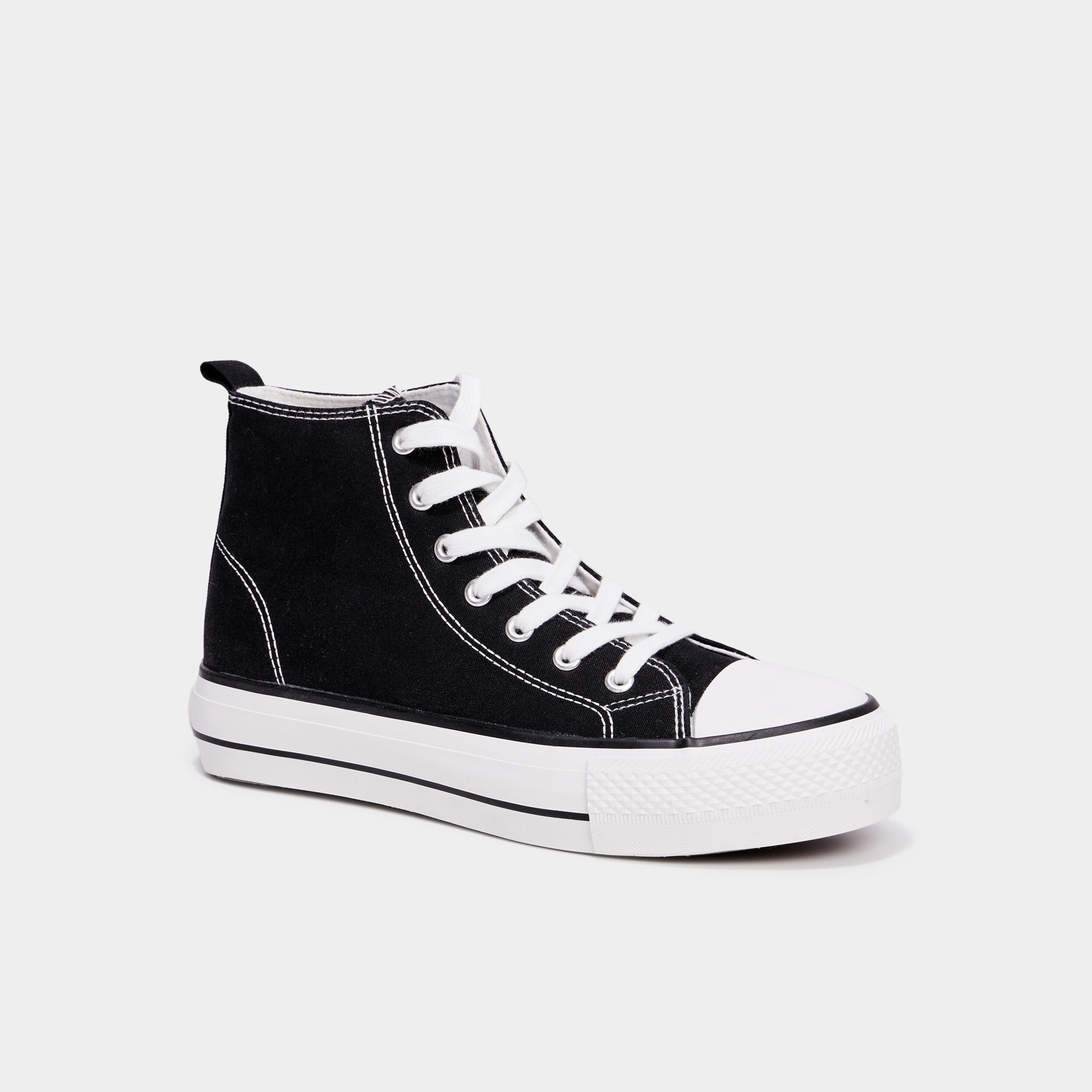 Baskets montantes &agrave; lacets Creeks noir femme