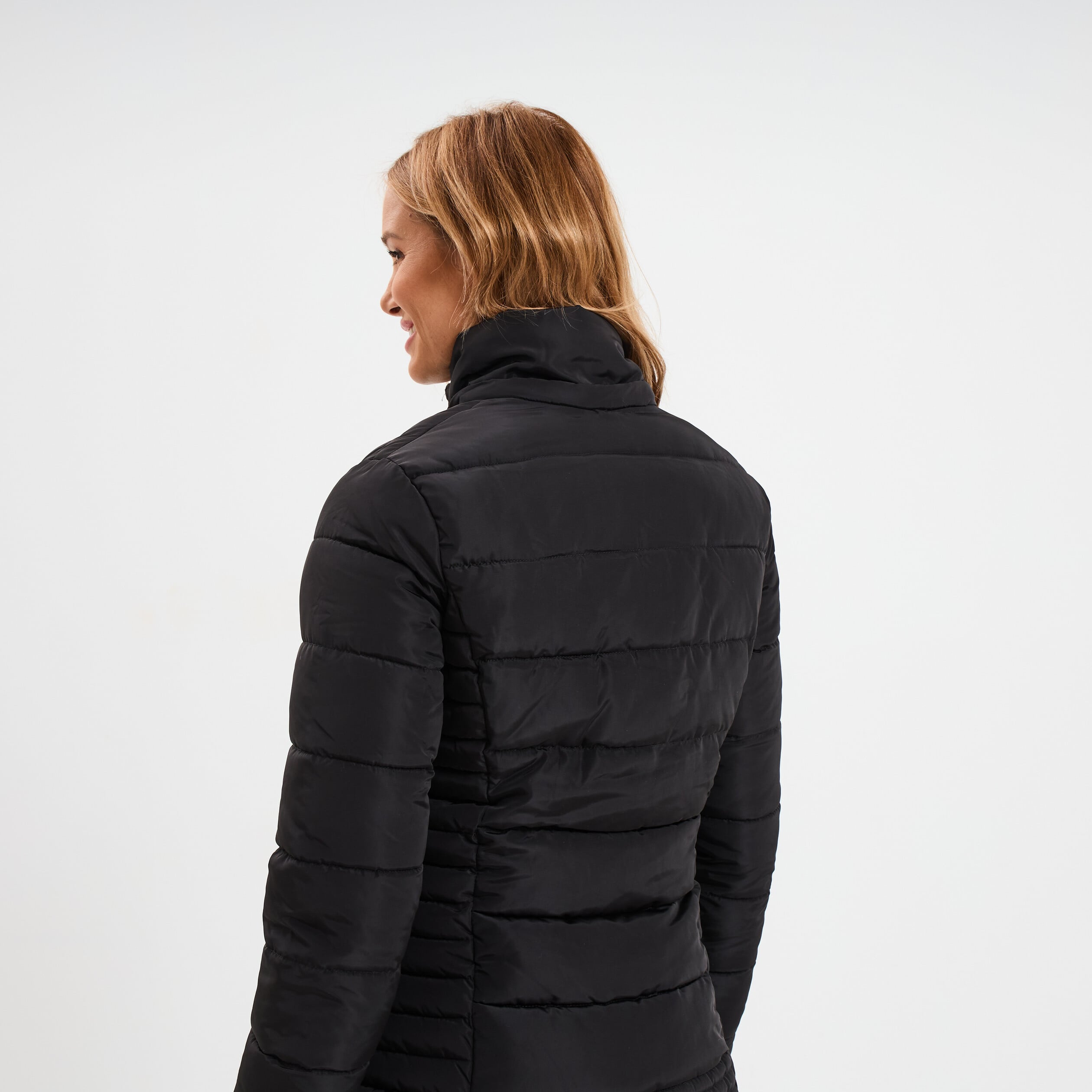 Doudoune d&eacute;perlante &agrave; capuche amovible noir femme