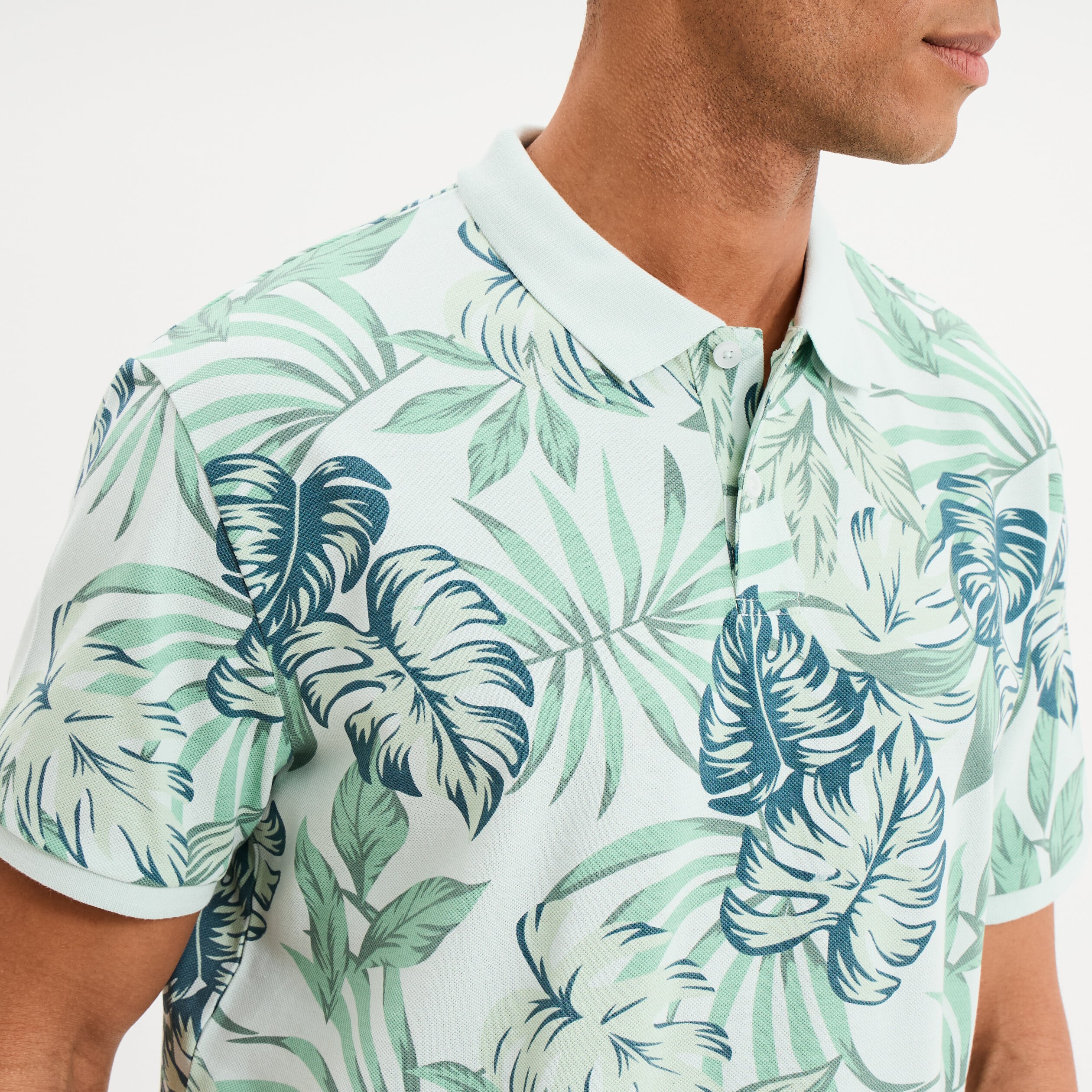 Polo jersey coton manches courtes vert homme