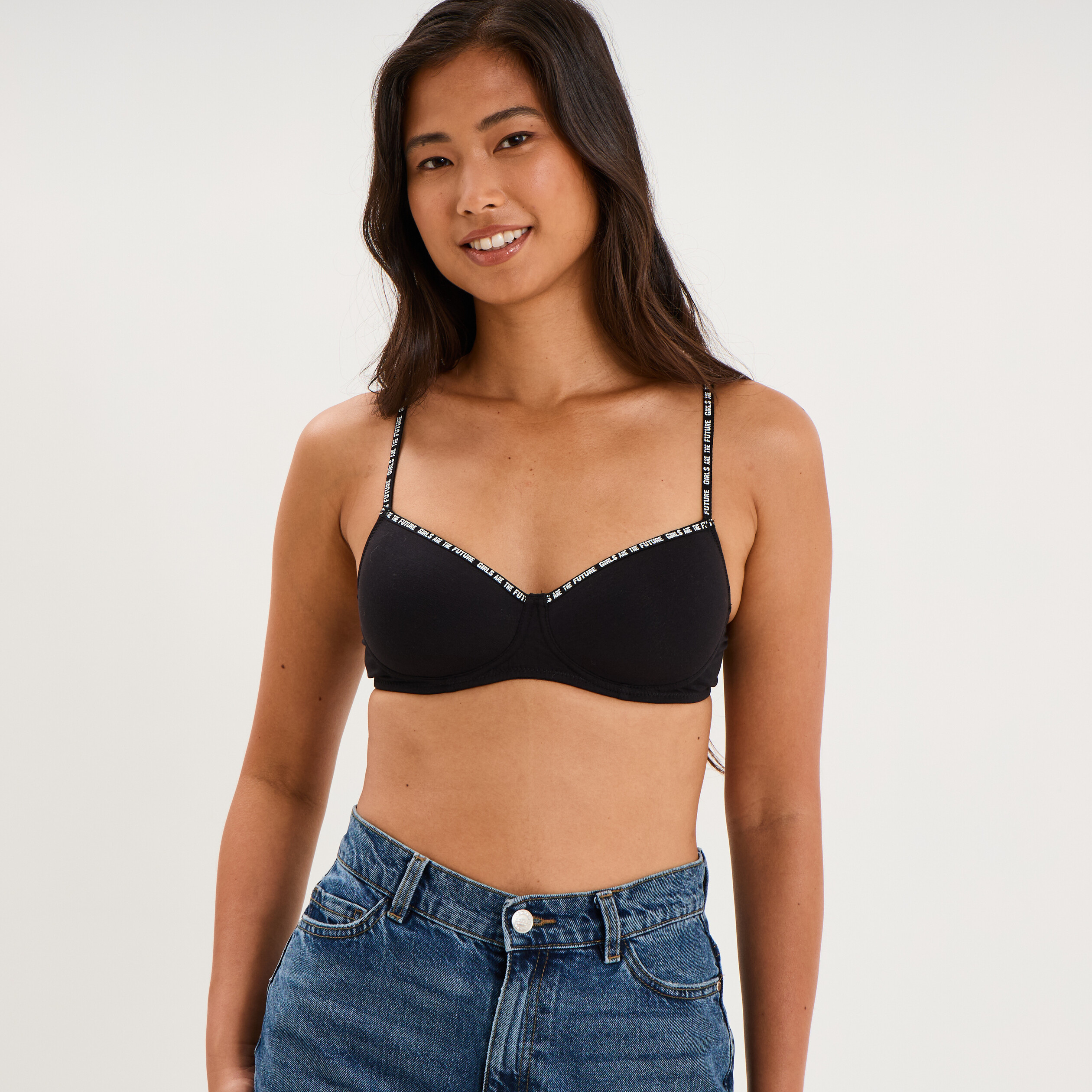 Soutien-gorge triangle padd&eacute; noir femme