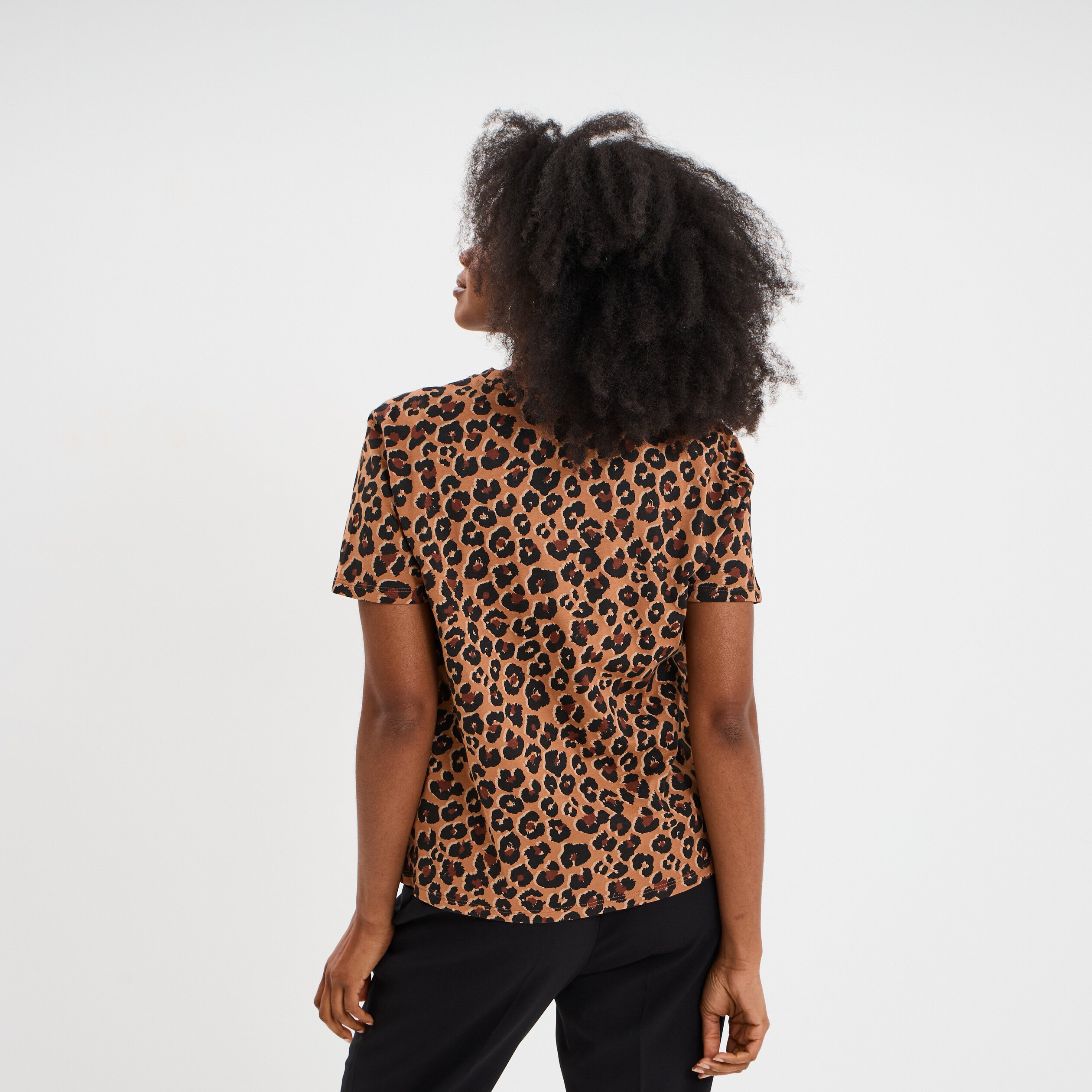 t shirt coton col rond manches courtes camel femme T-shirt coton col rond manches courtes camel femme