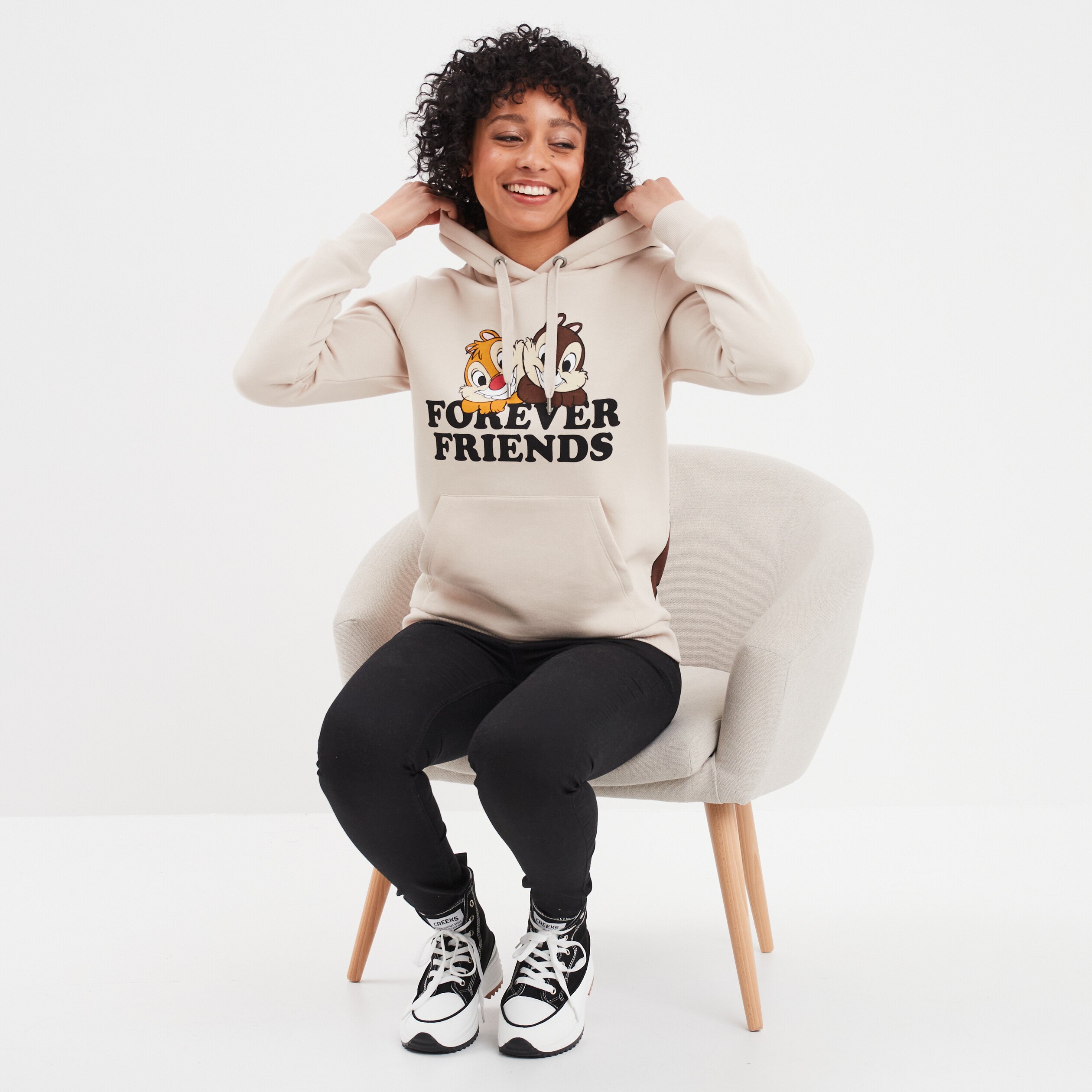 sweat a capuche hoodie tic et tac sable femme Sweat à capuche hoodie Tic et Tac sable femme