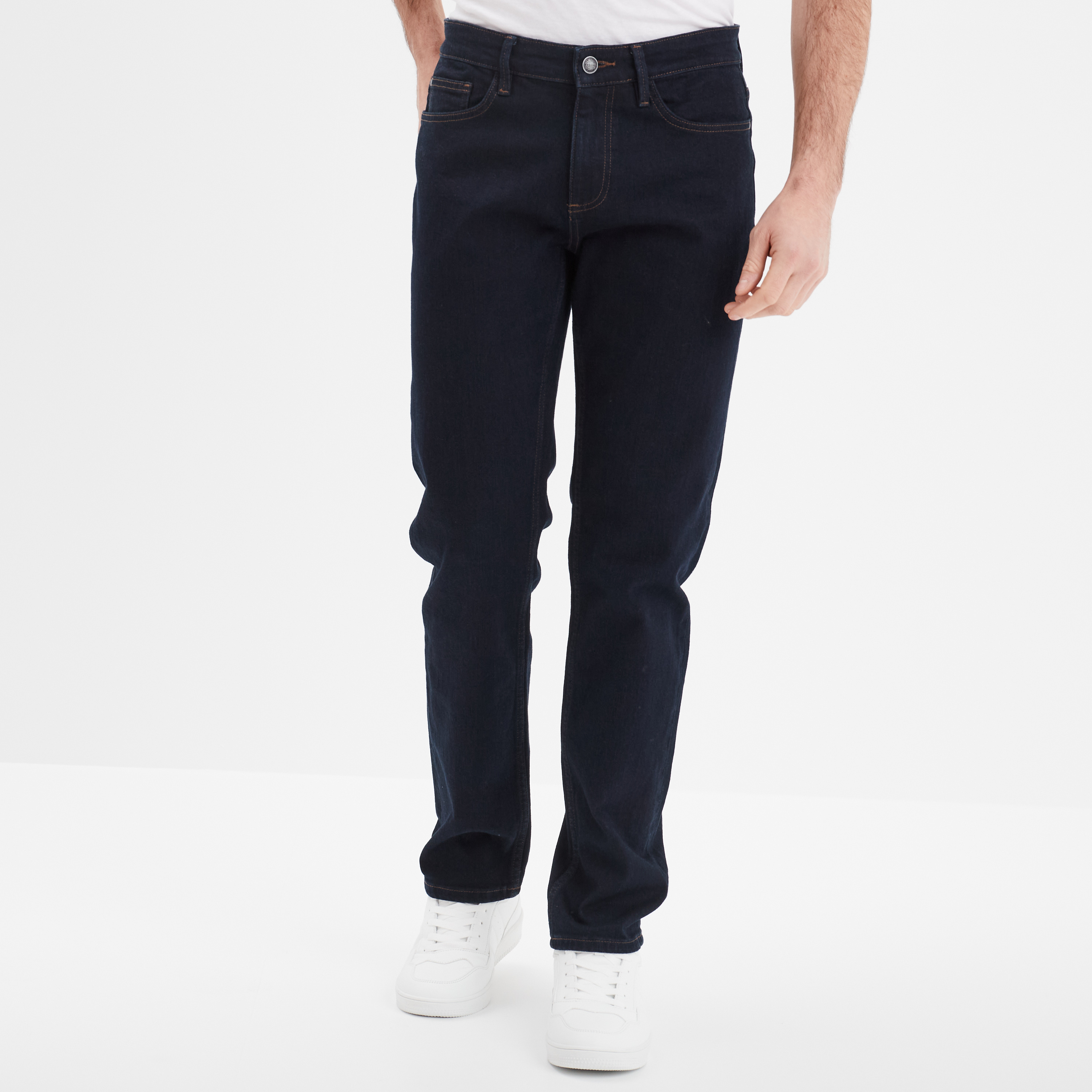 Jeans regular 5 poches denim brut homme