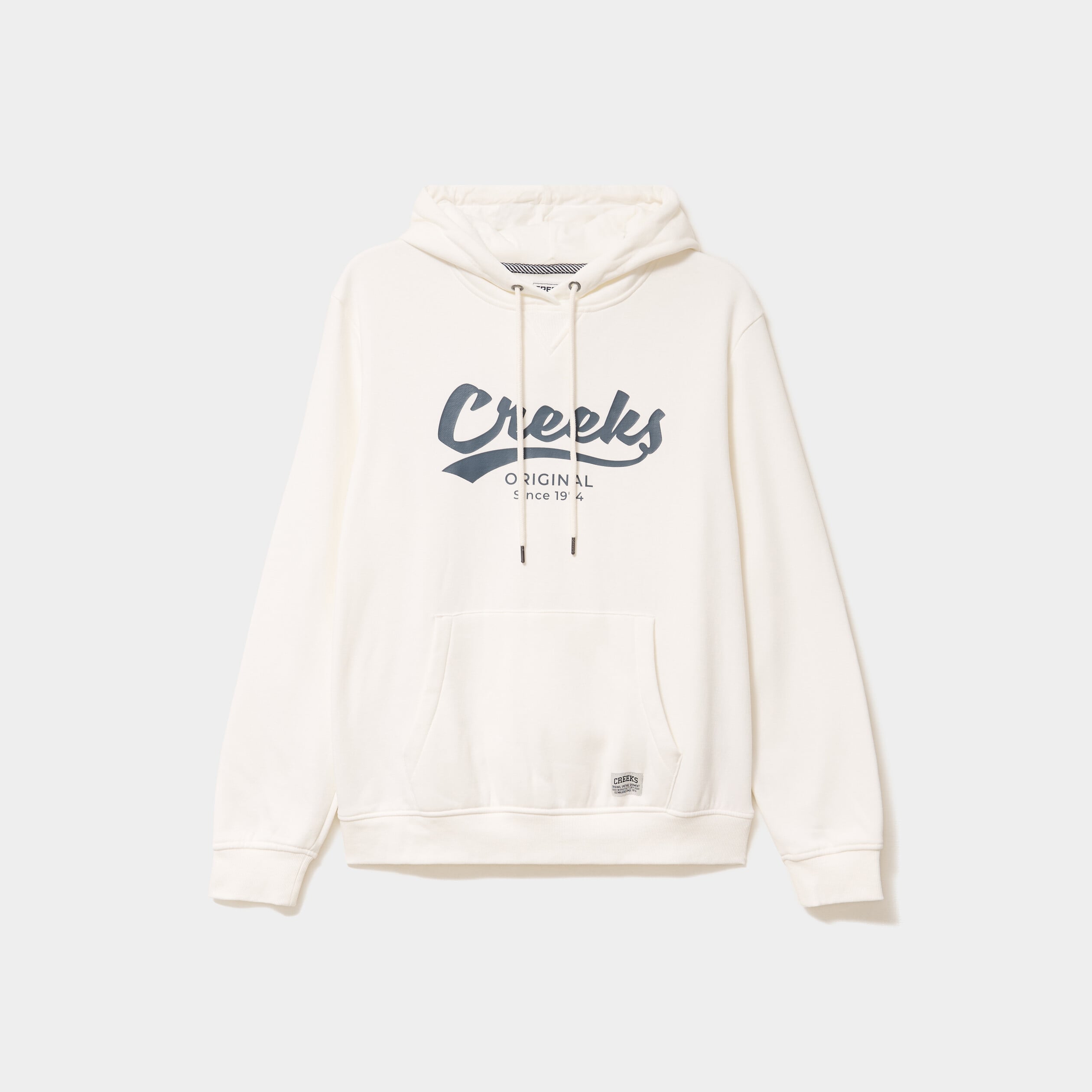 Sweat &agrave; capuche molleton Creeks blanc homme