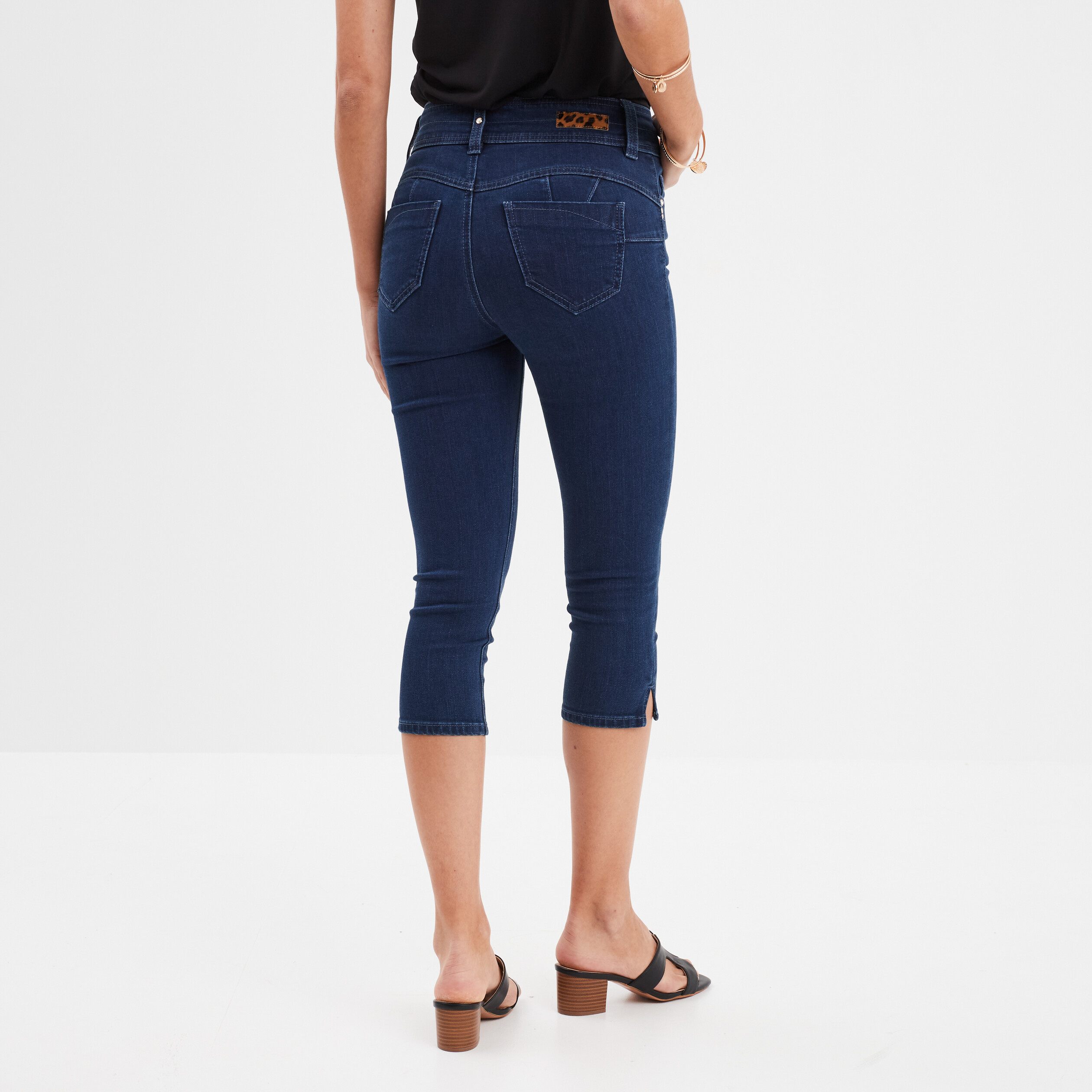 Pantacourt en jean slim Mosquitos denim double stone femme