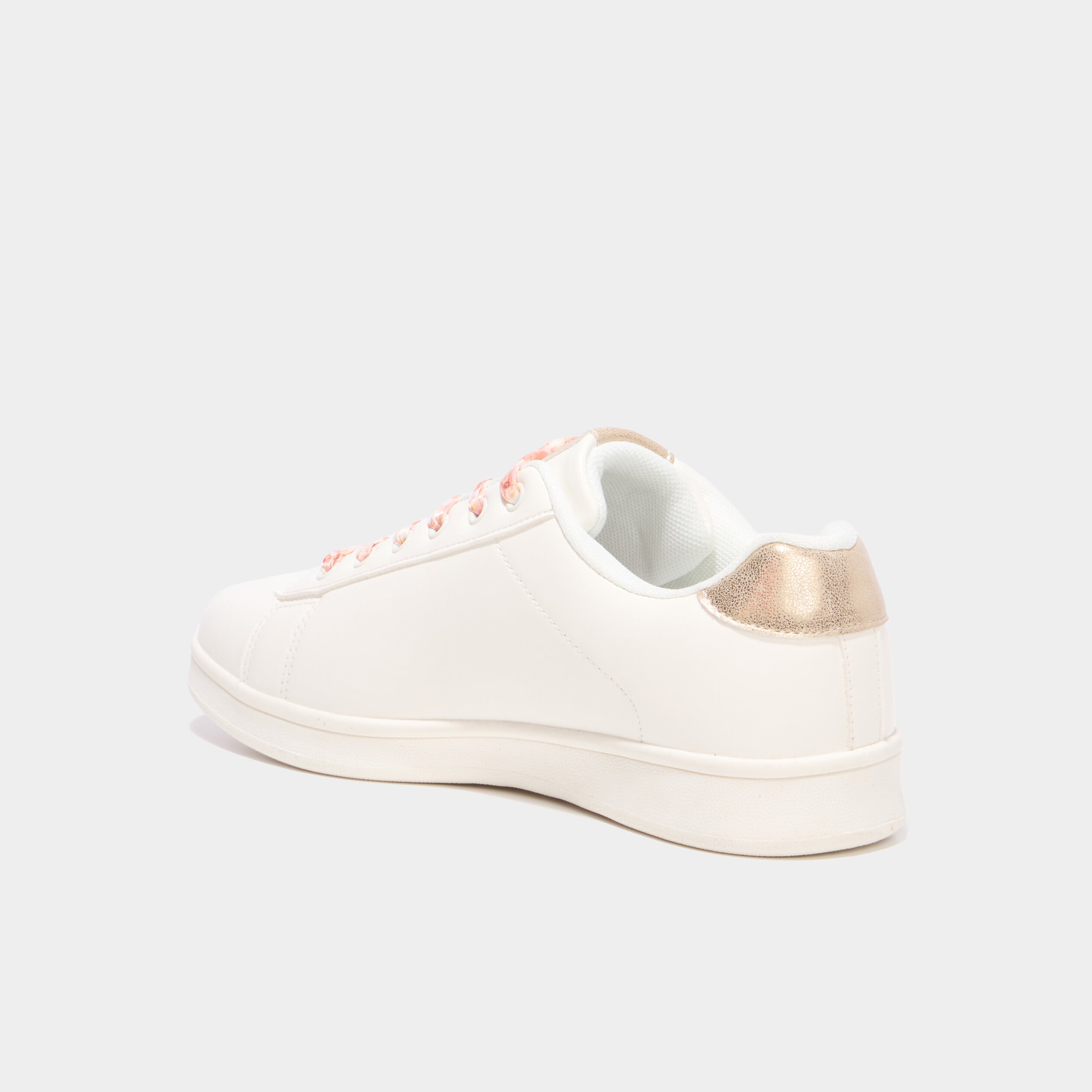 Baskets &agrave; lacets orange corail femme