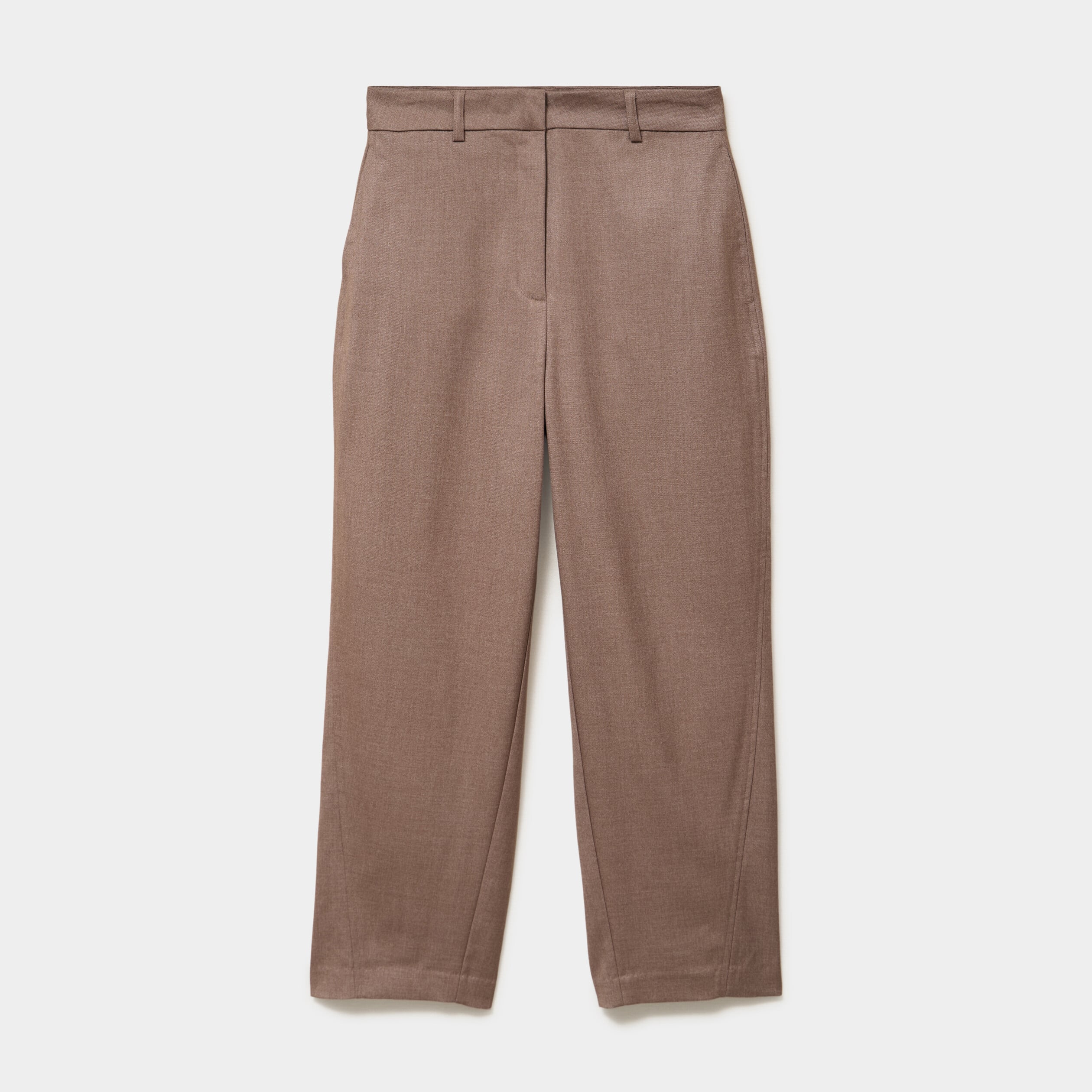 Pantalon barrel taille haute 7/8&egrave;me beige femme