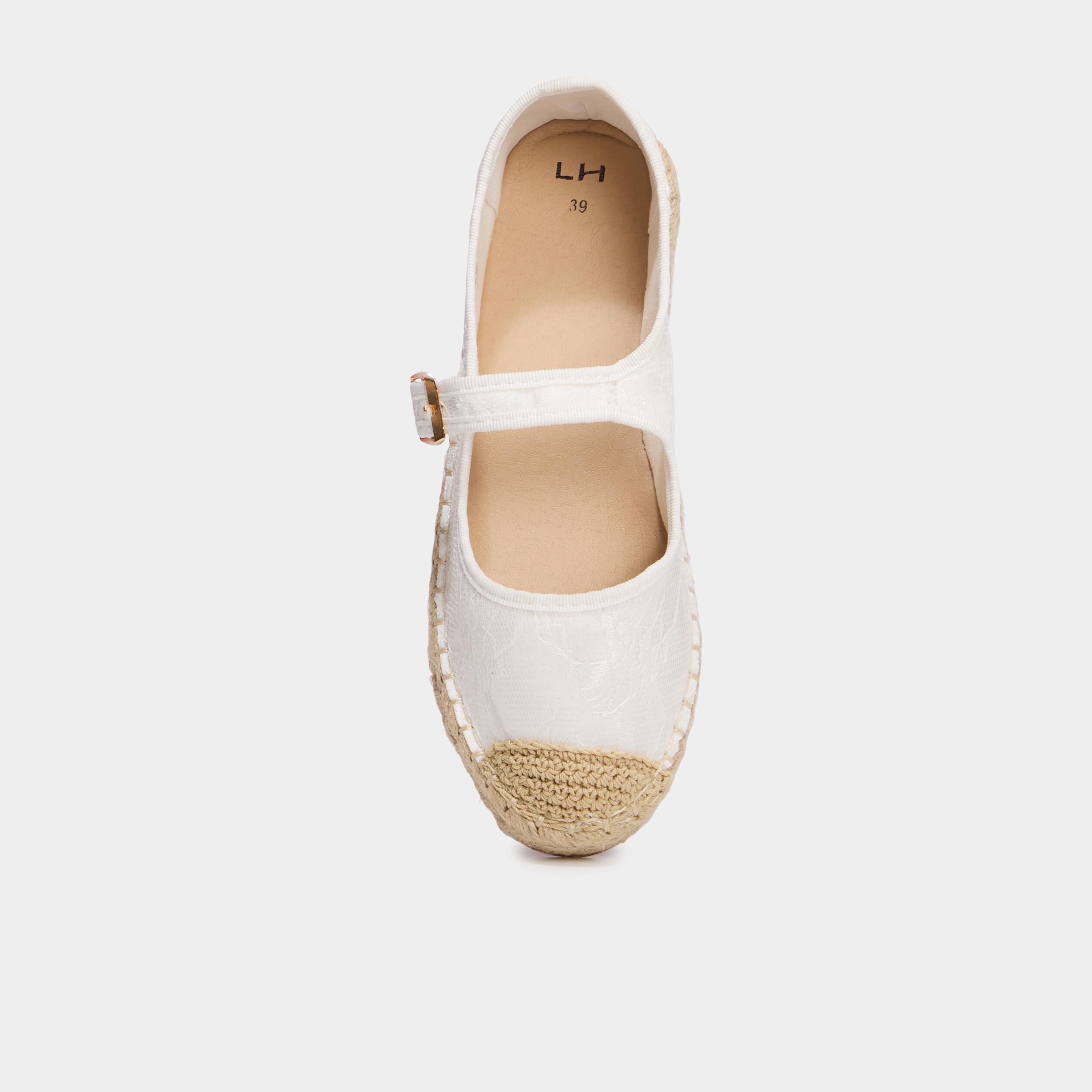 Ballerines avec broderie blanc femme