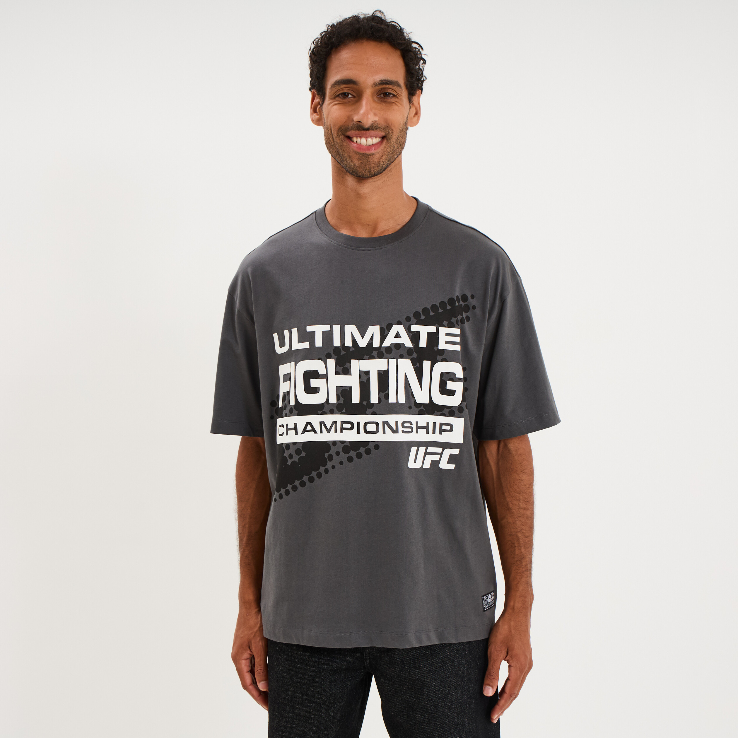 T-shirt manches courtes coton UFC noir homme