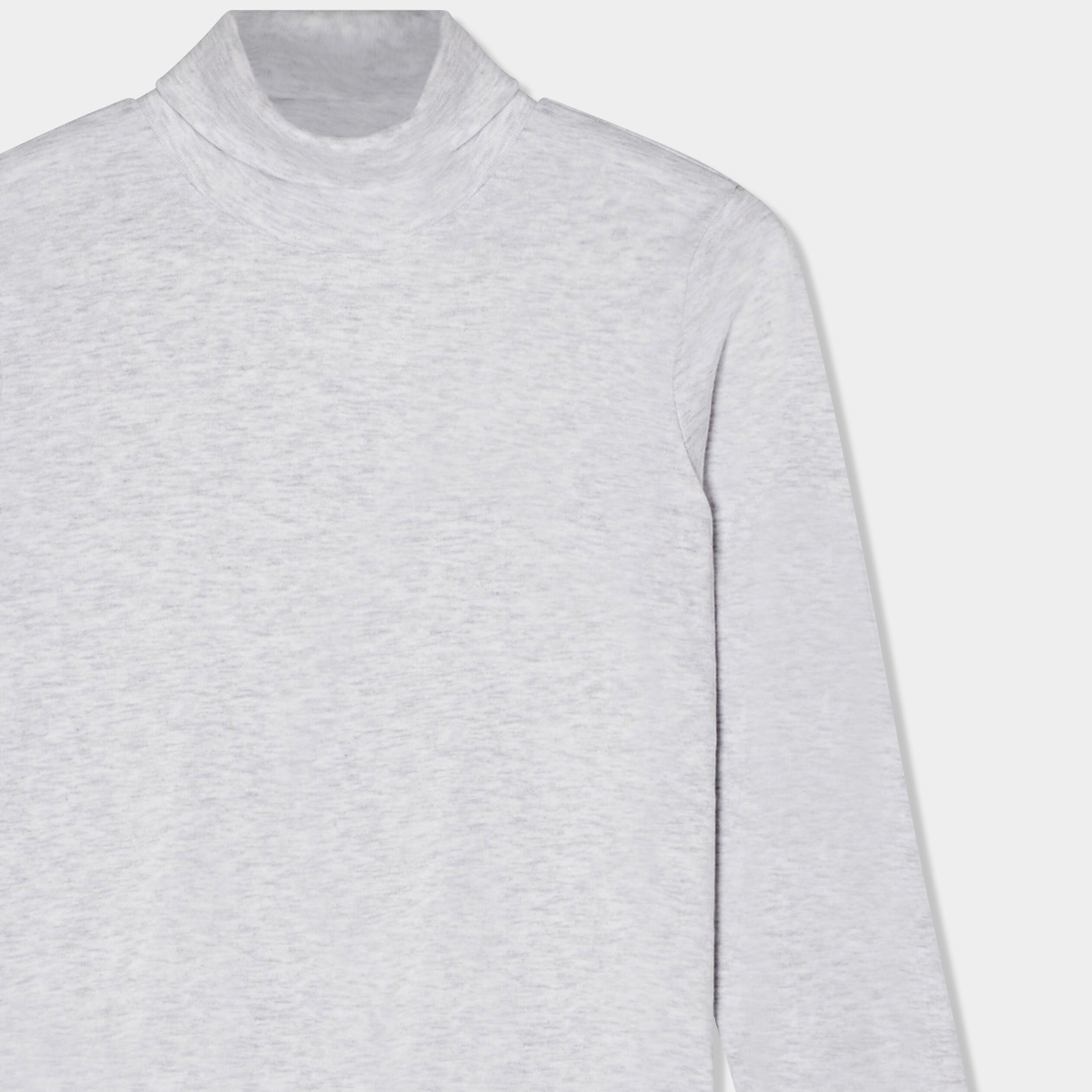 T-shirt coton col roul&eacute; manches longues ecru gar&ccedil;on