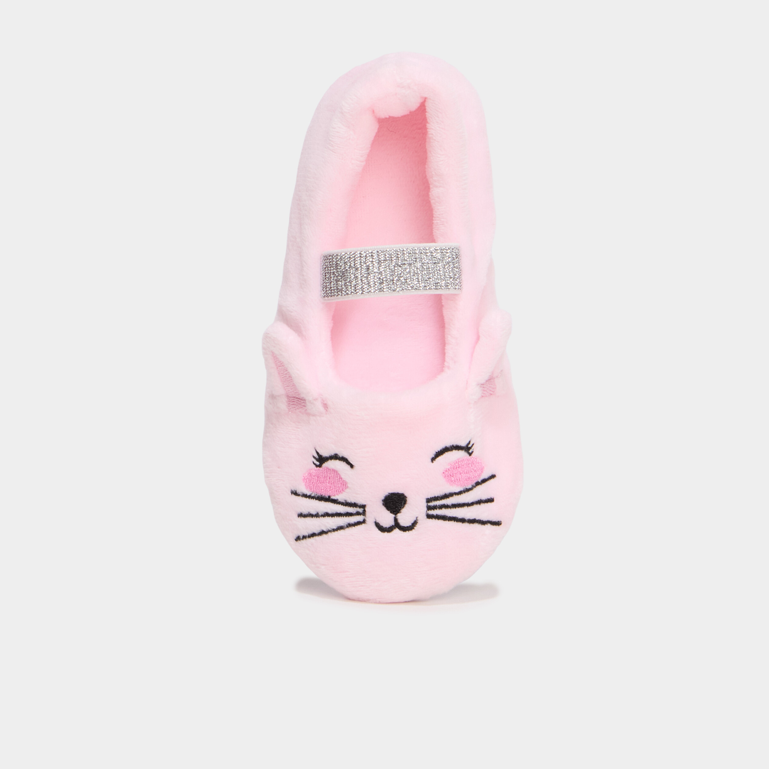 Chaussons ballerines effet velours rose fille