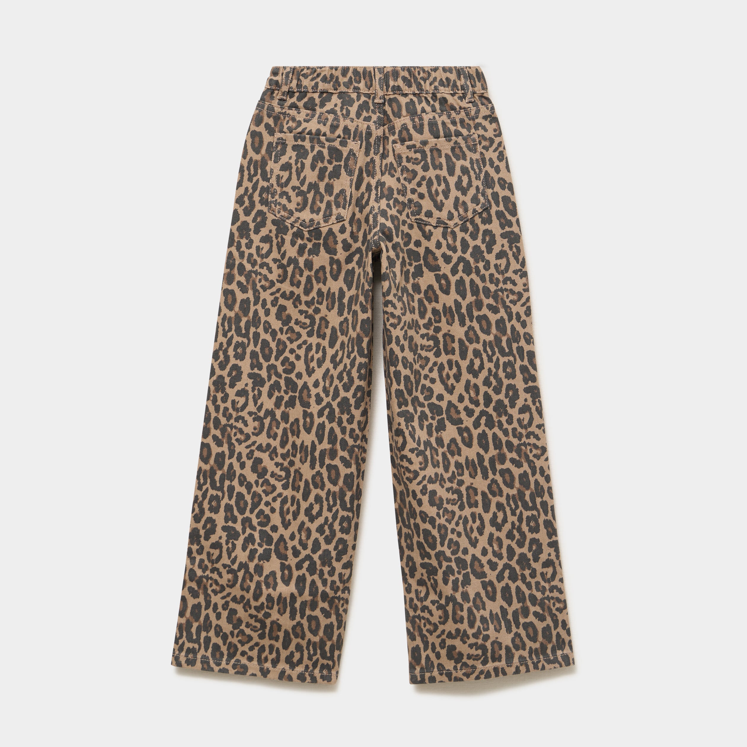 Pantalon large taille ajustable coton marron fille