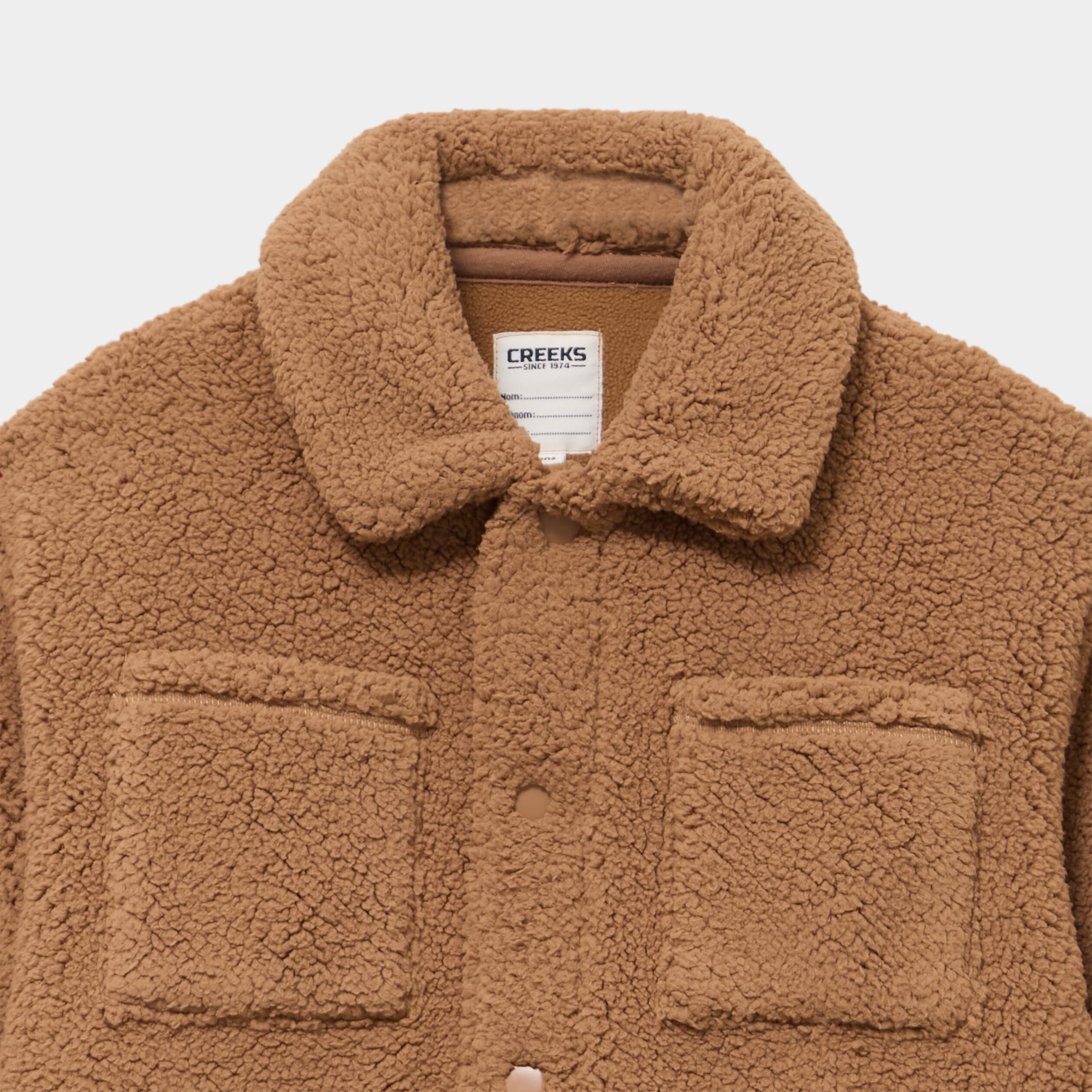 Veste courte sherpa marron gar&ccedil;on