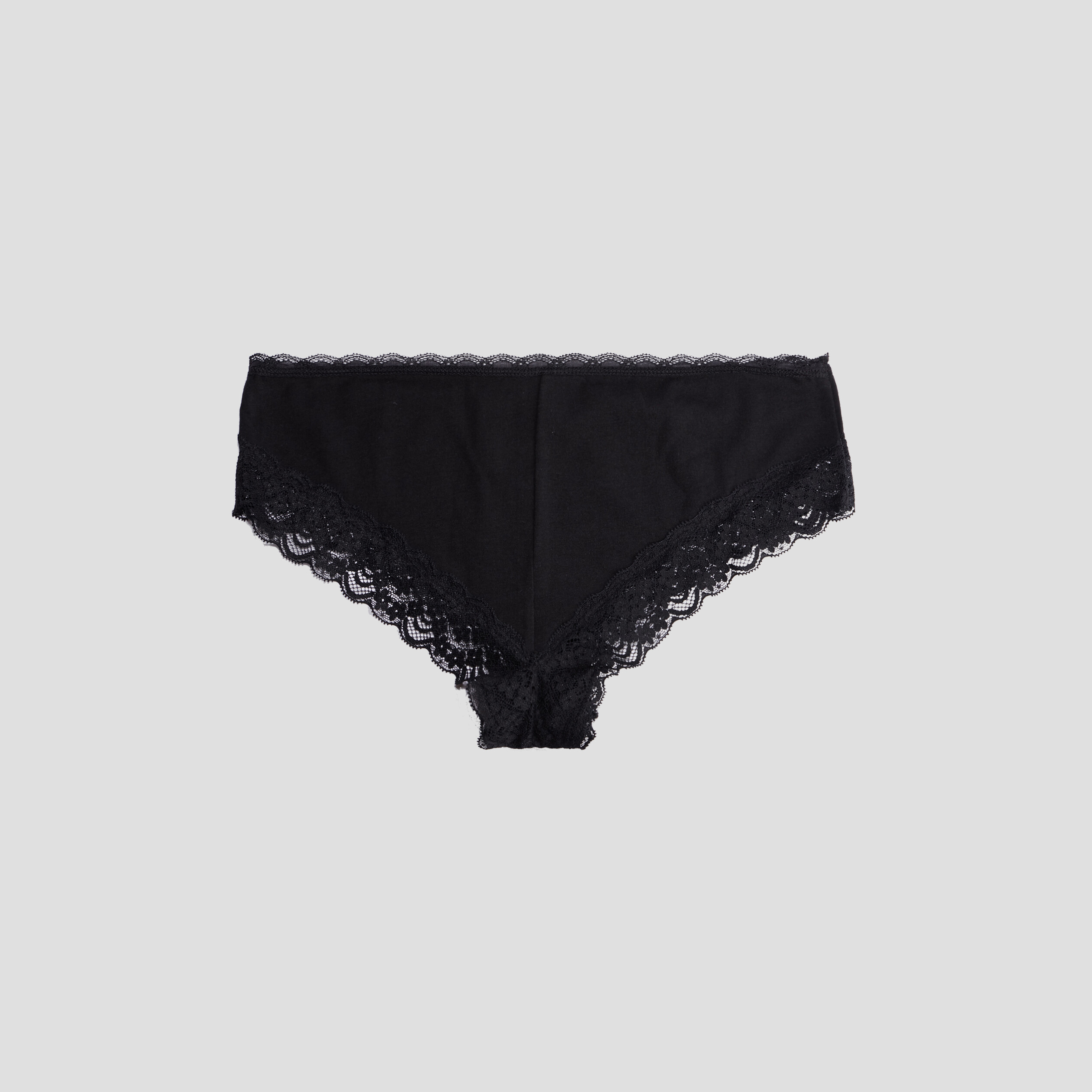 Lot 3 shortys en coton avec dentelle noir femme