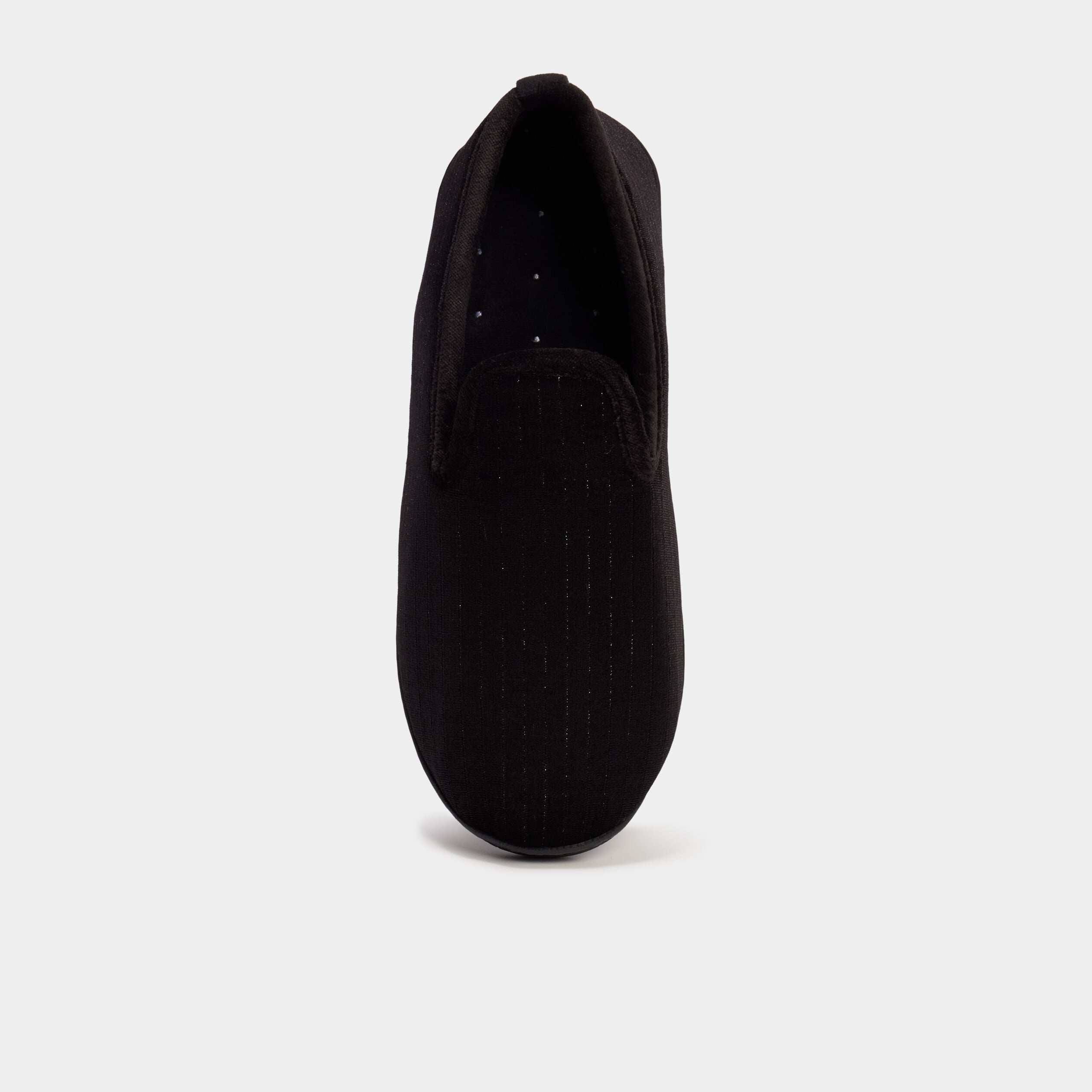 Pantoufles effet velours noir femme