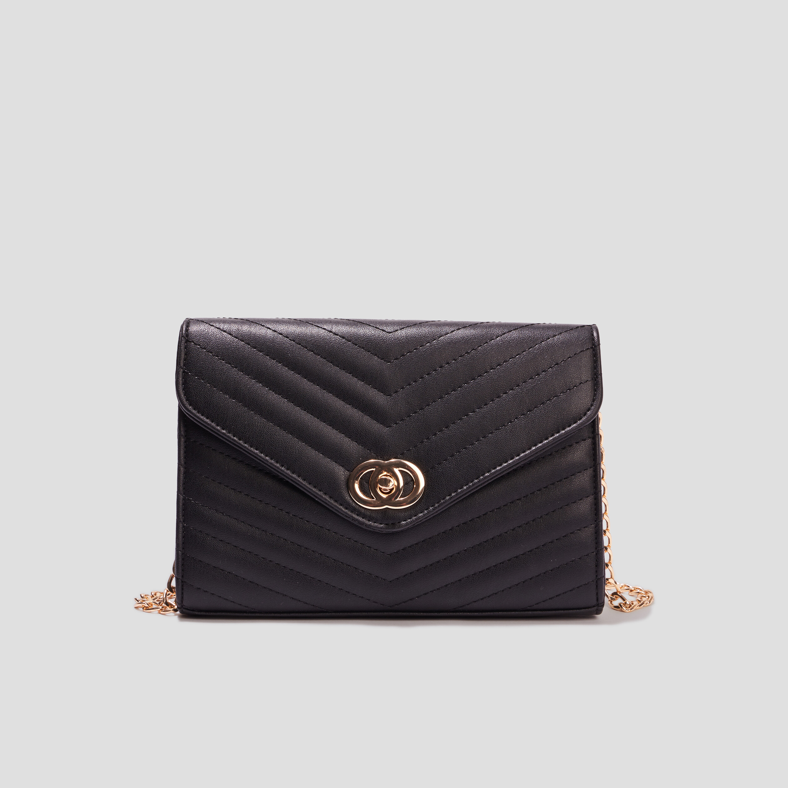 Sac pochette matelassé noir femme