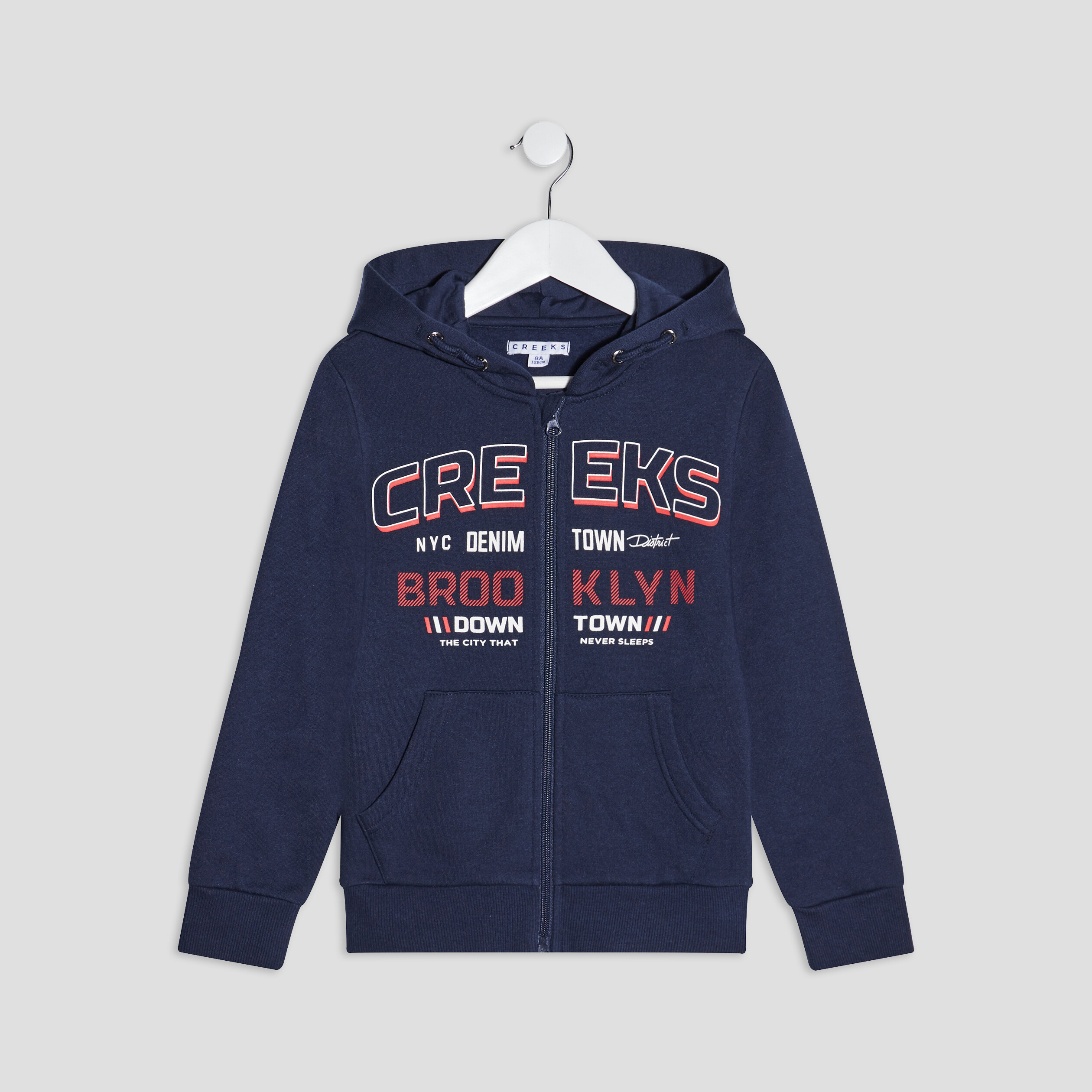 sweat zippe a capuche creeks bleu marine garcon Sweat zippé à capuche Creeks bleu marine garçon