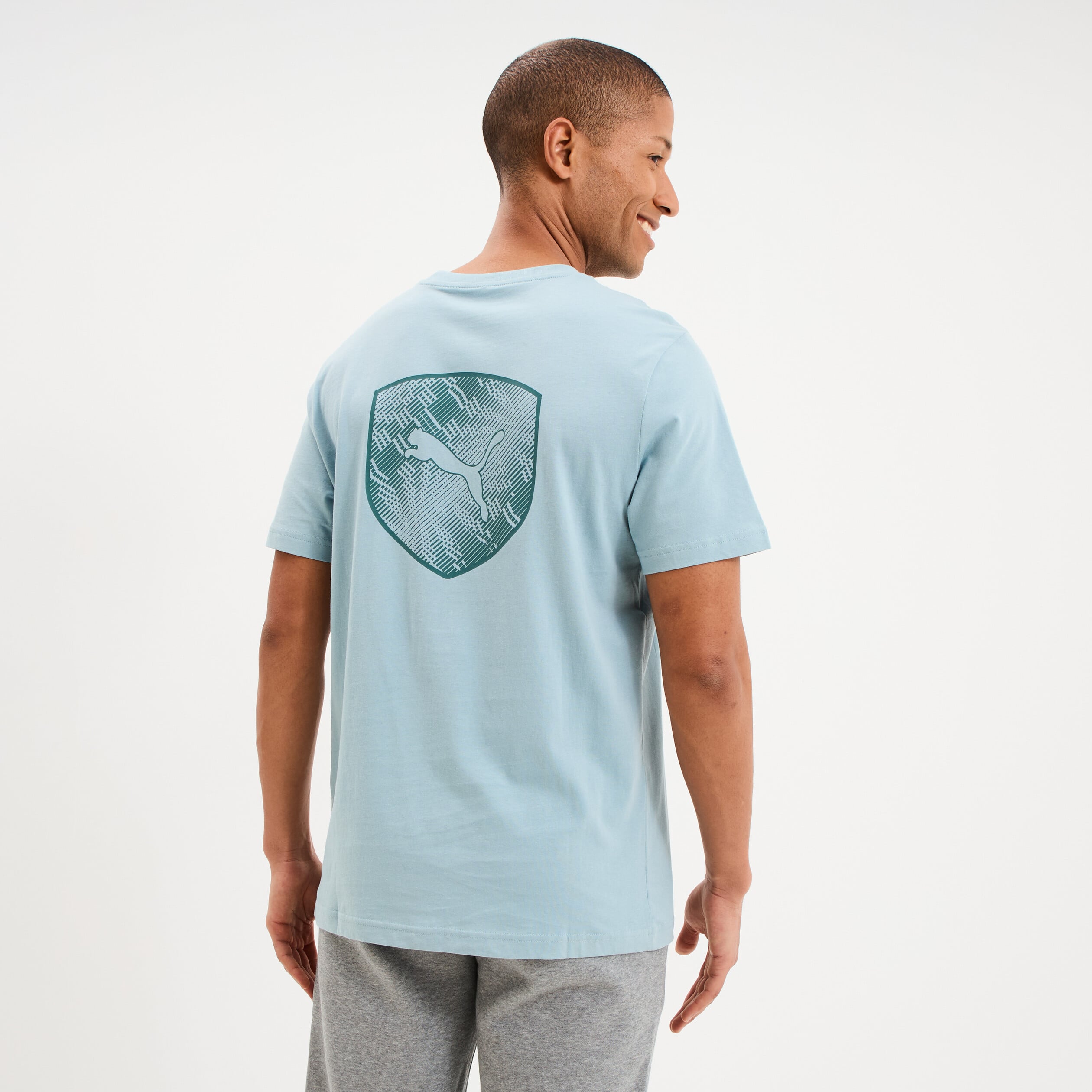 T-shirt manches courtes coton Puma vert &eacute;meraude homme