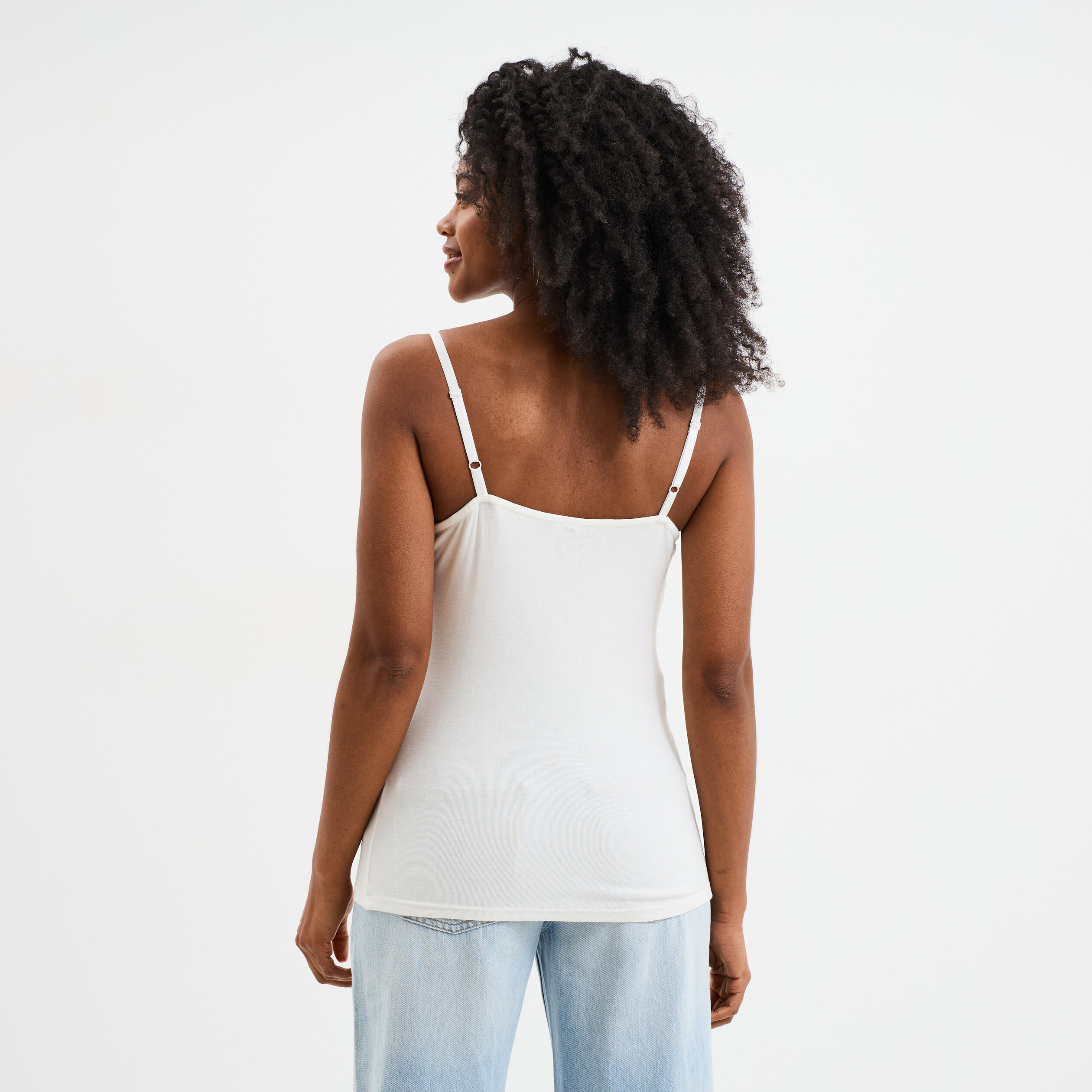 debardeur cotele avec dentelle mosquitos blanc femme Débardeur côtelé avec dentelle Mosquitos blanc femme