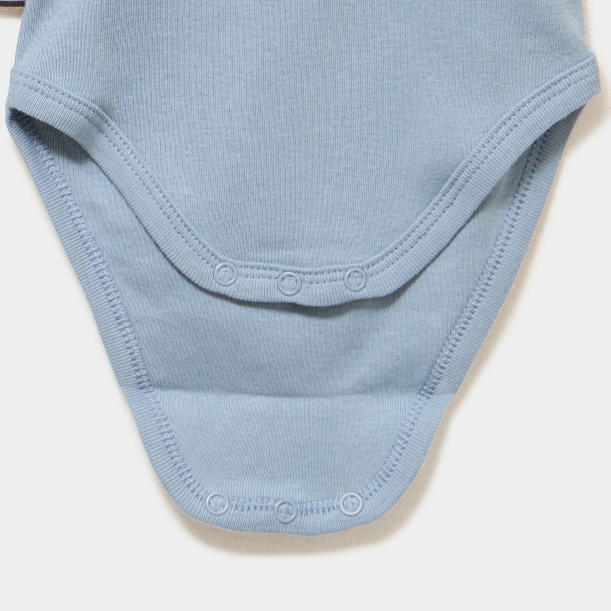 Lot 3 bodies col roul&eacute; manches longues bleu b&eacute;b&eacute;