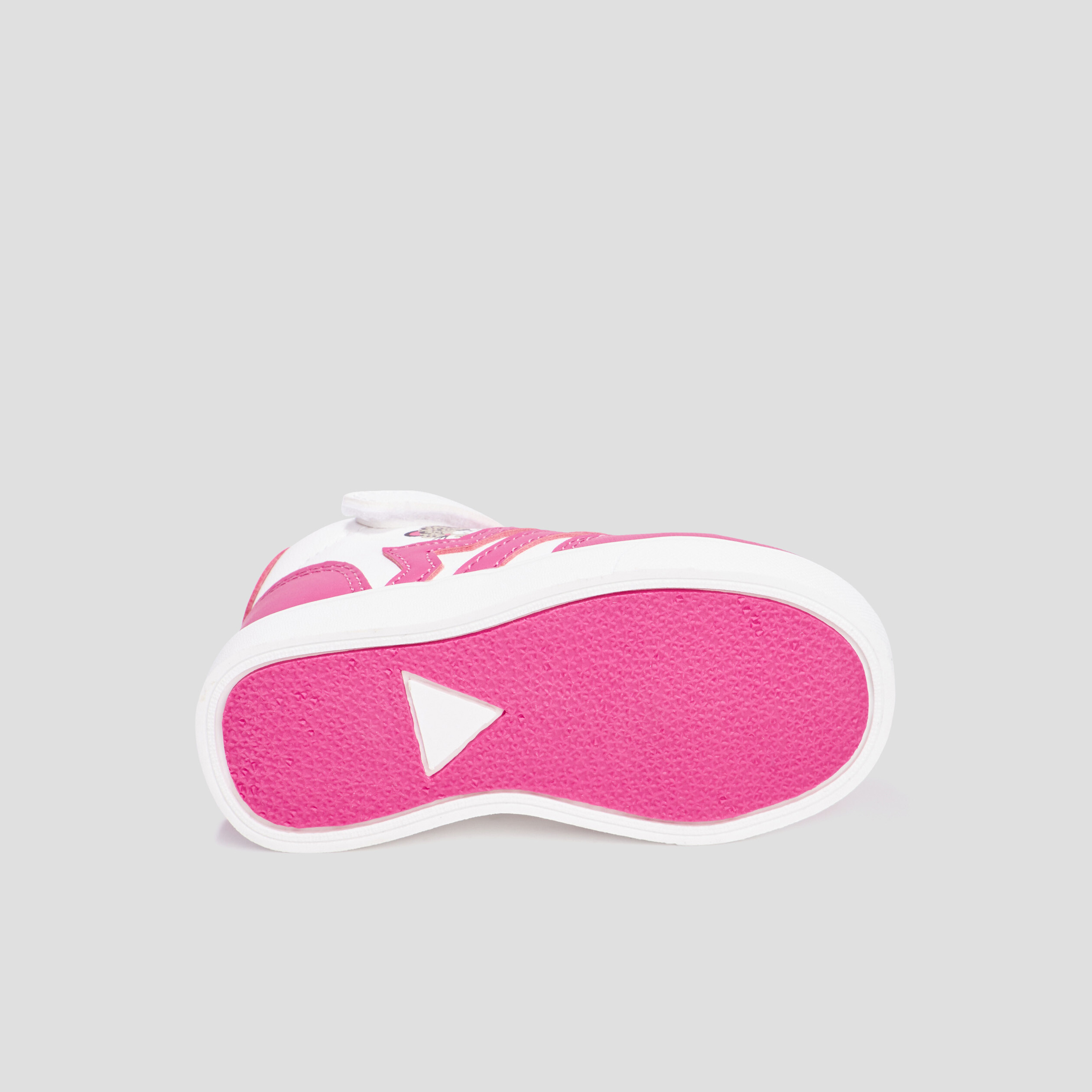 Baskets montantes à scratchs Kicone rose bébé fille
