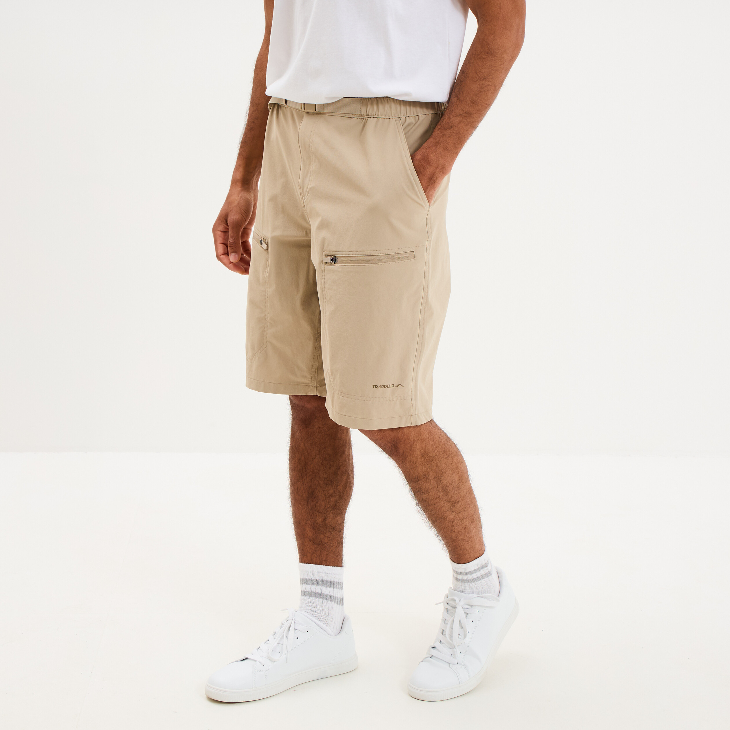 Short de randonn&eacute;e respirant beige homme