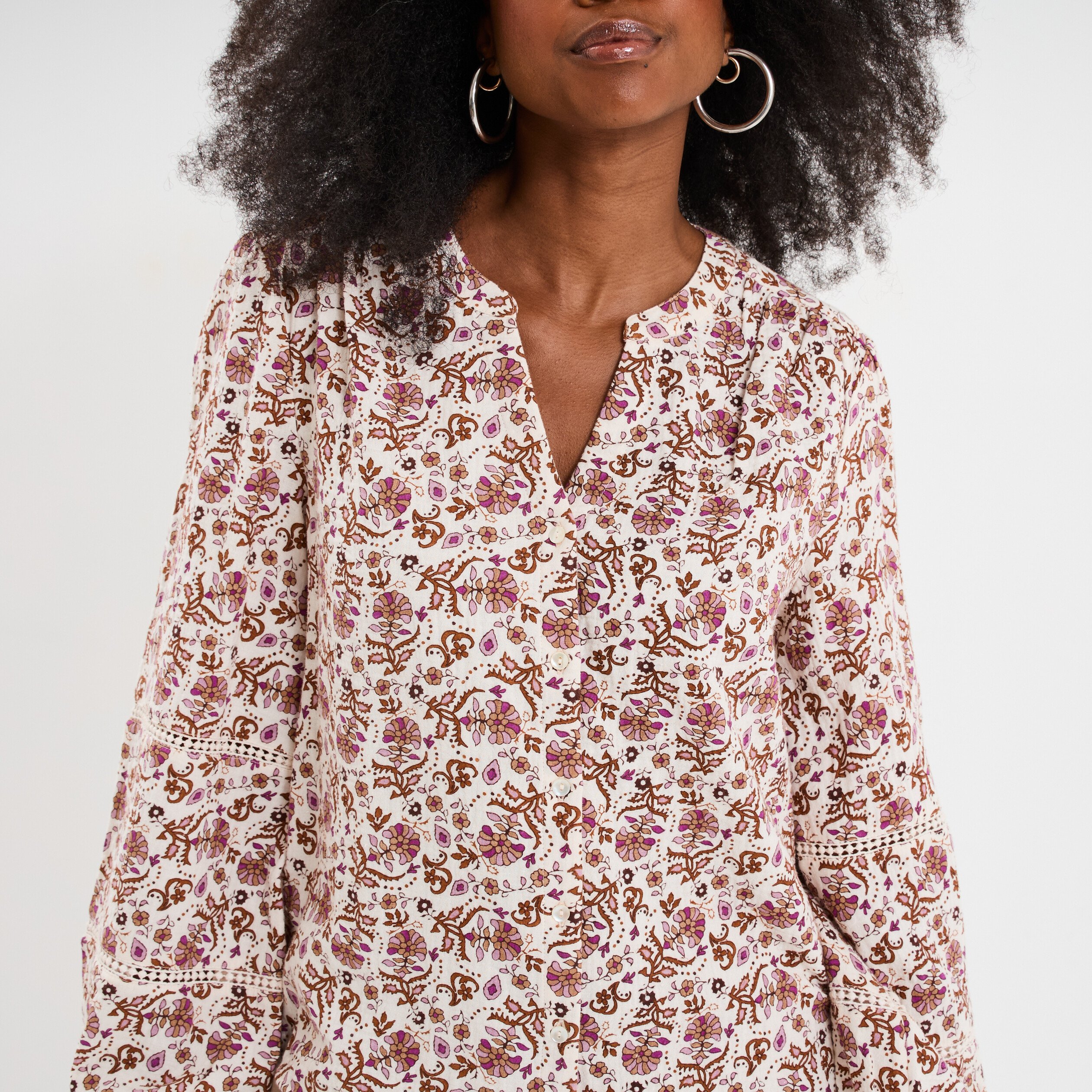 blouse manches ballons coton blanc femme Blouse manches ballons coton blanc femme