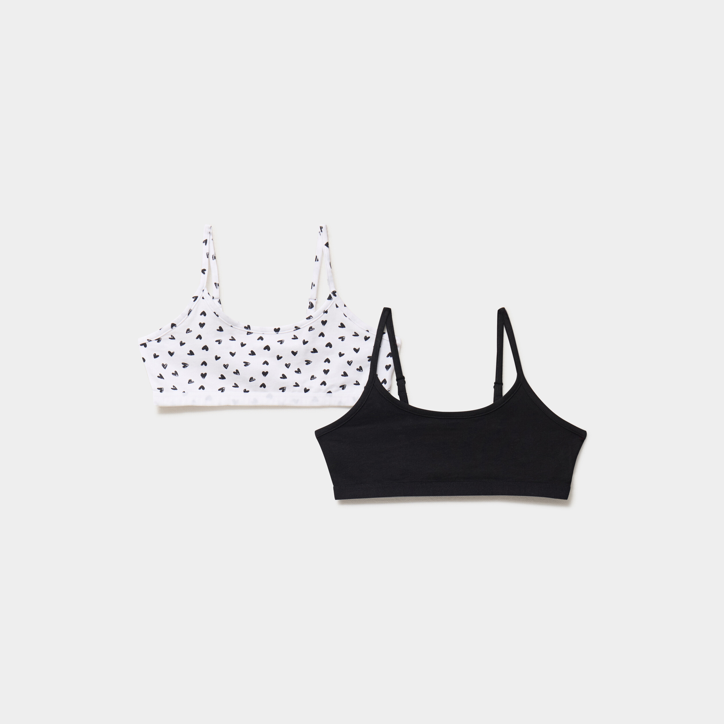 Lot 2 brassi&egrave;res coton stretch blanc fille