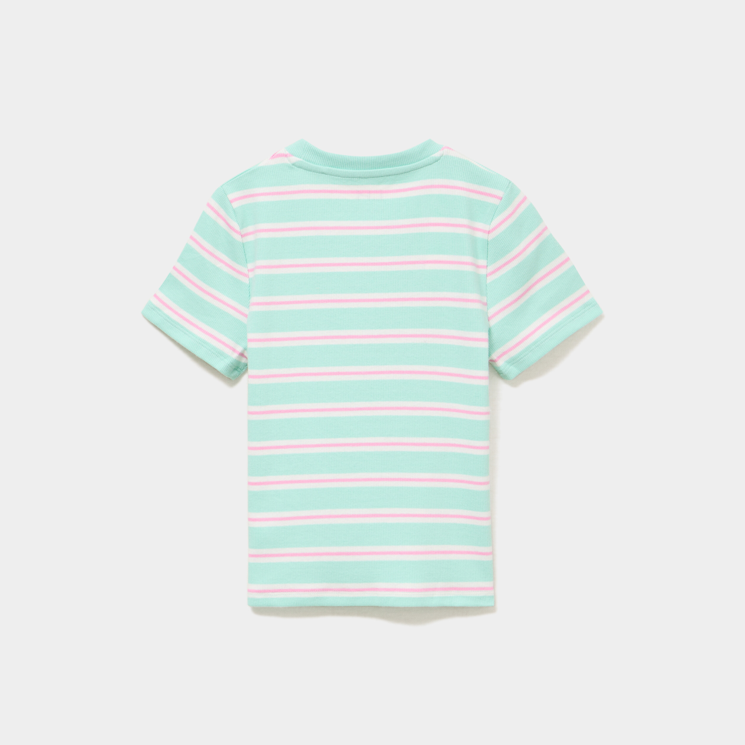 T-shirt c&ocirc;tel&eacute; manches courtes bleu turquoise fille