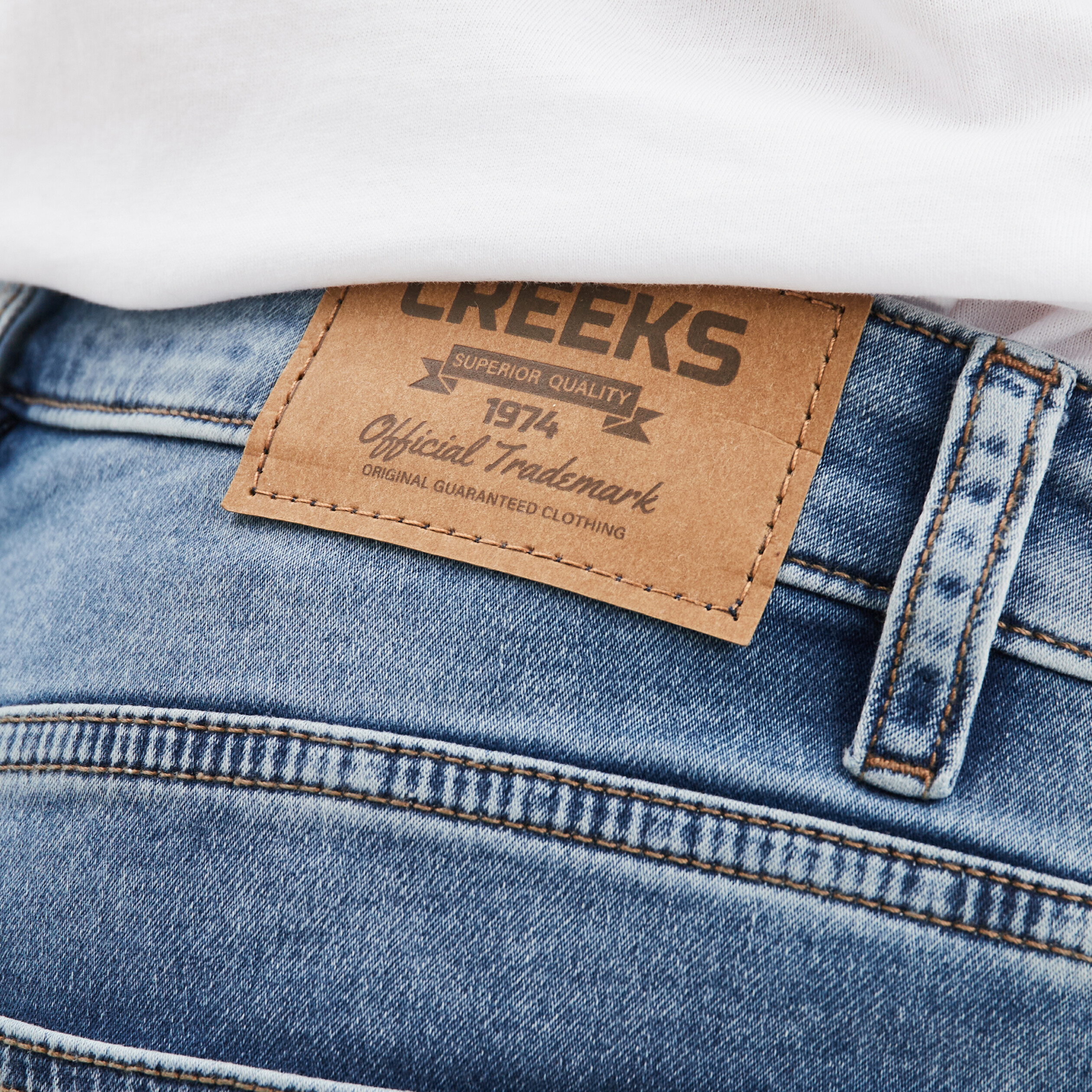 Jean stretch coupe regular denim double stone homme