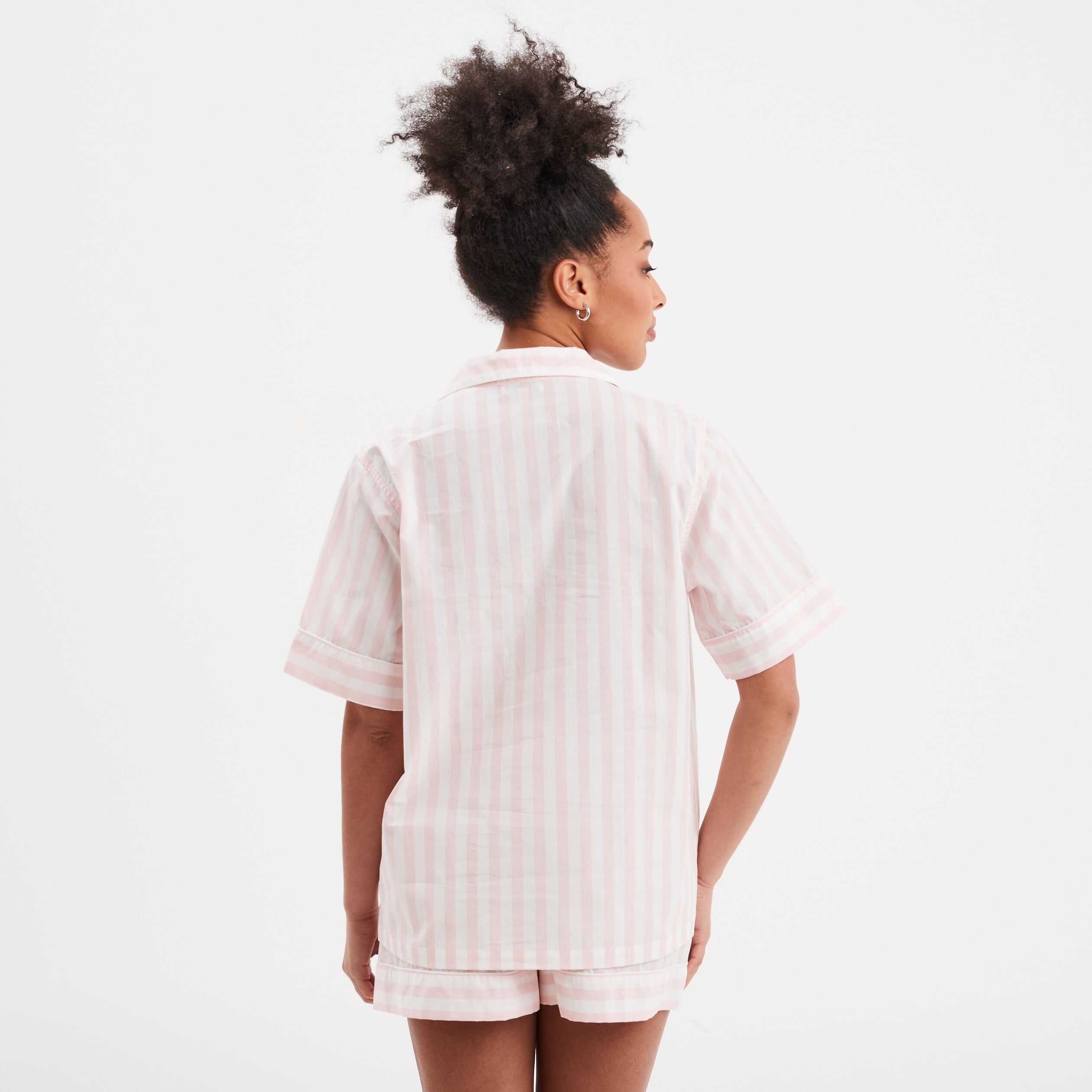 Ensemble pyjama short chemise coton ecru femme