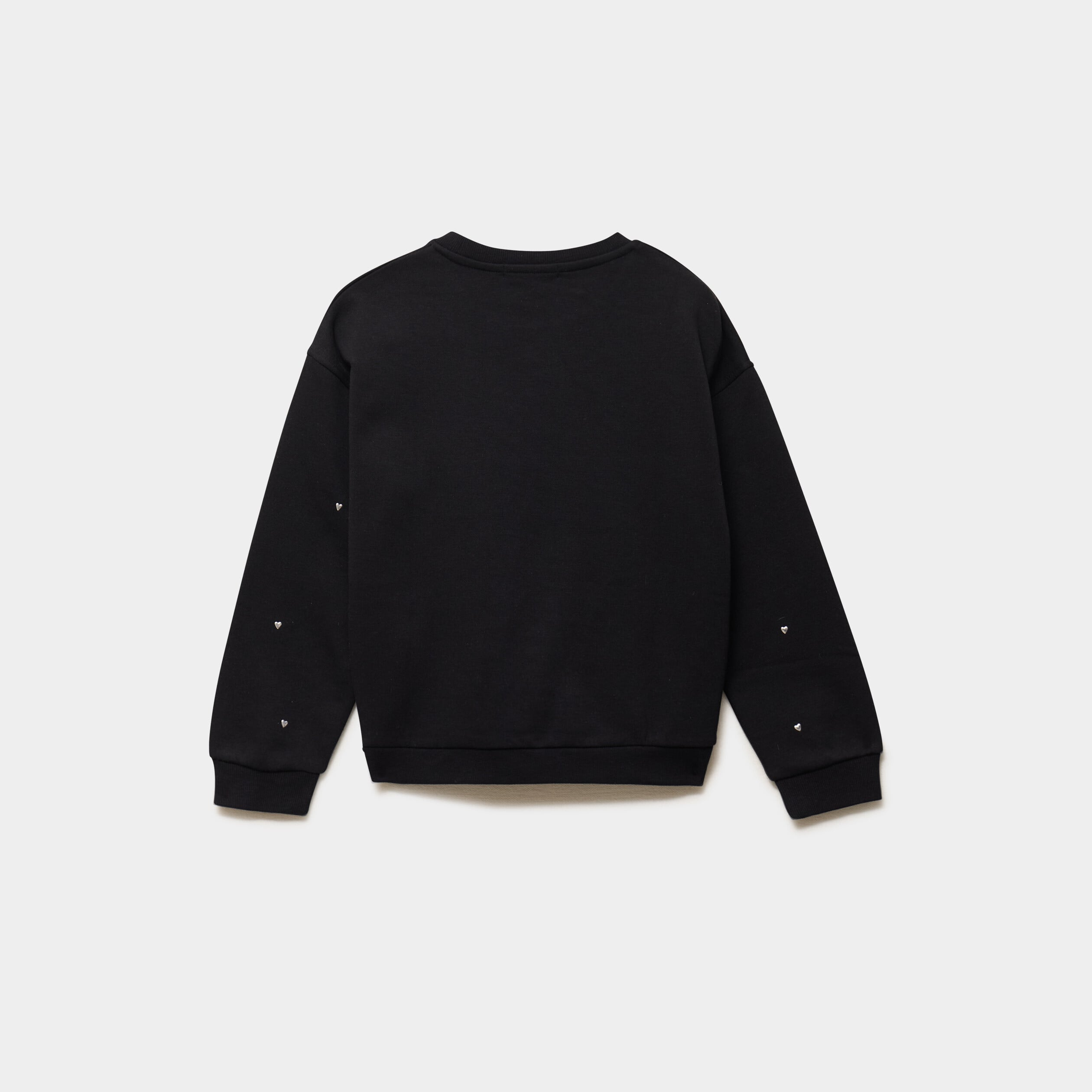 Sweat oversize avec clous coeur noir fille