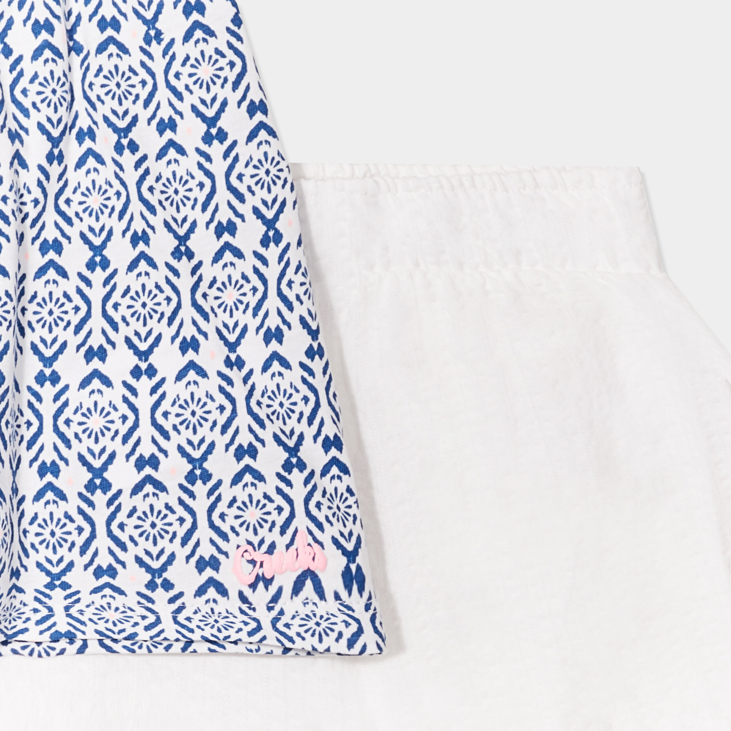 ensemble 2 pieces t shirt et short coton ecru bebef Ensemble 2 pièces t-shirt et short coton ecru bébé fille