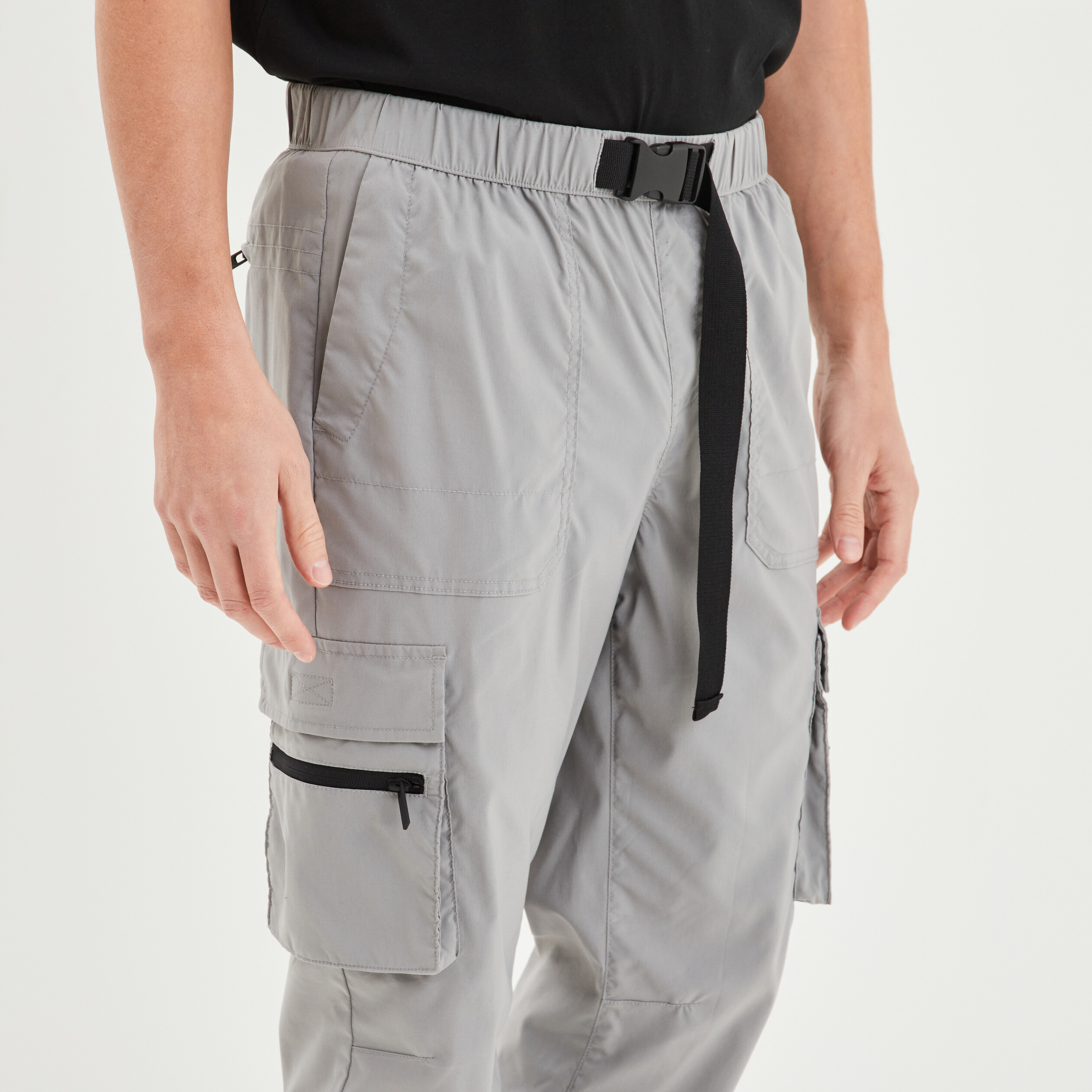 Pantalon cargo avec boucle gris homme