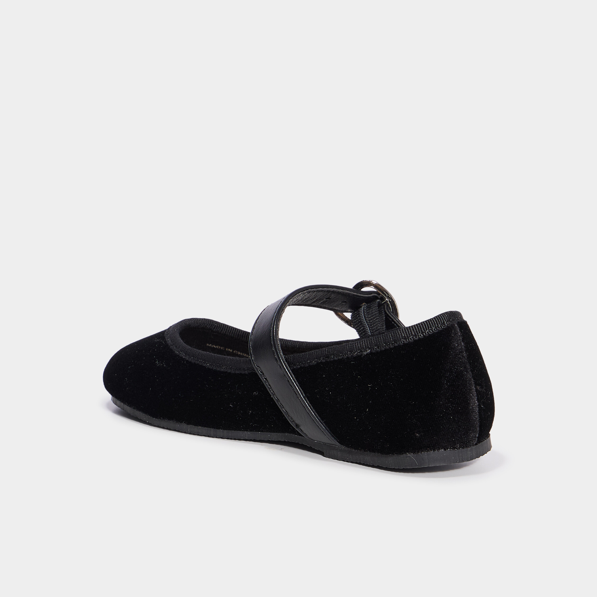 Ballerines effet velours noir fille