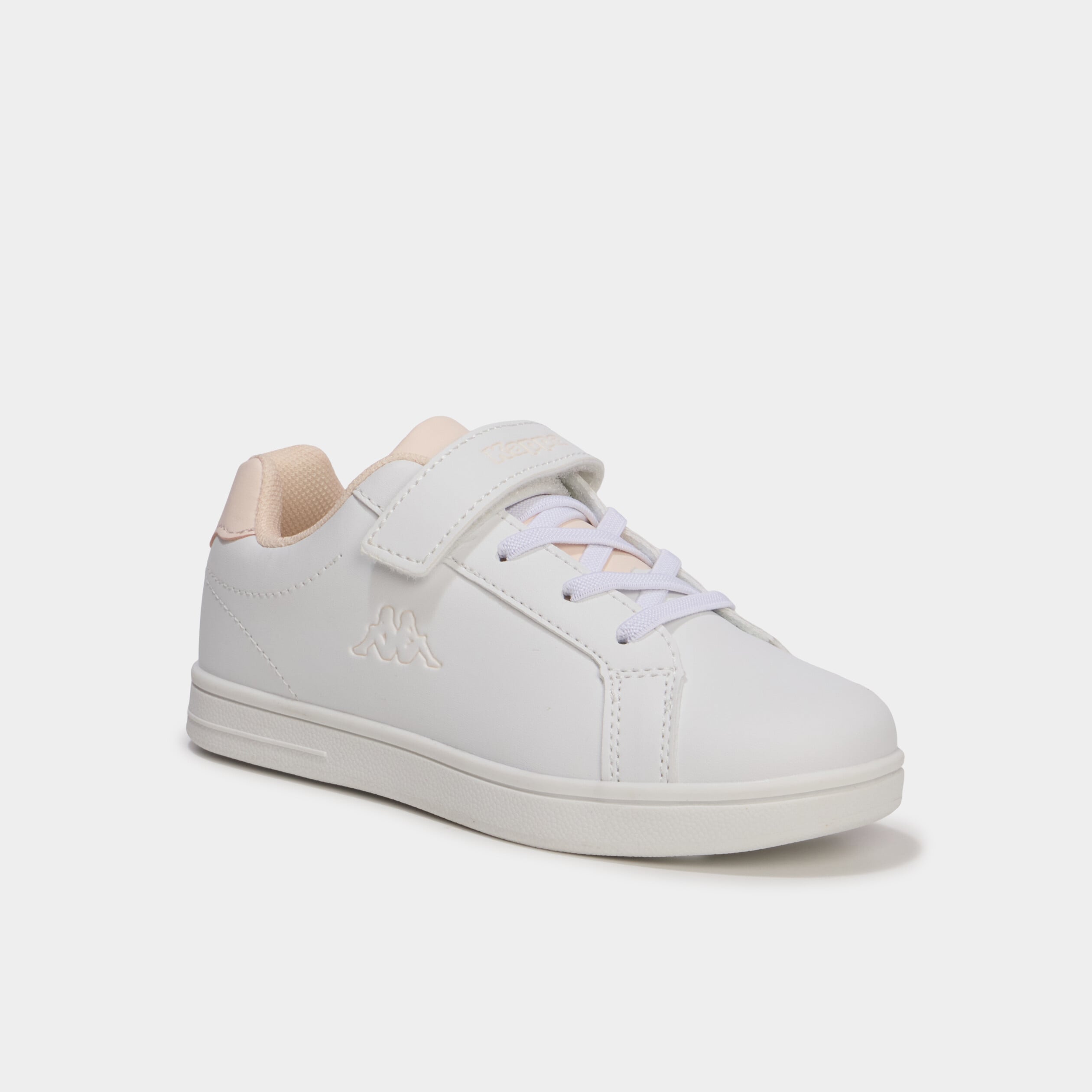 Tennis basses &agrave; scratchs Kappa FENIT rose pastel fille