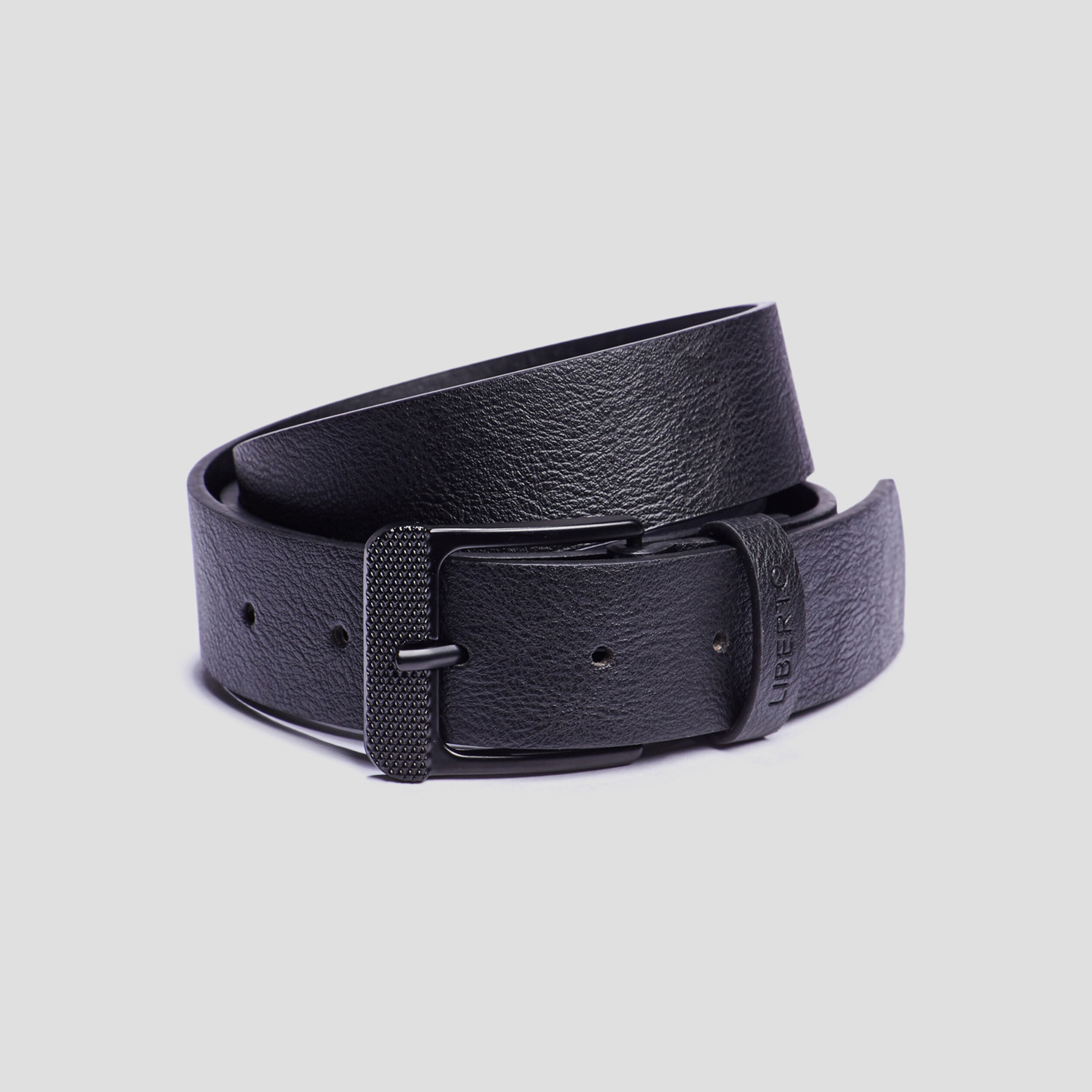 Ceinture avec boucle carr&eacute;e noir homme