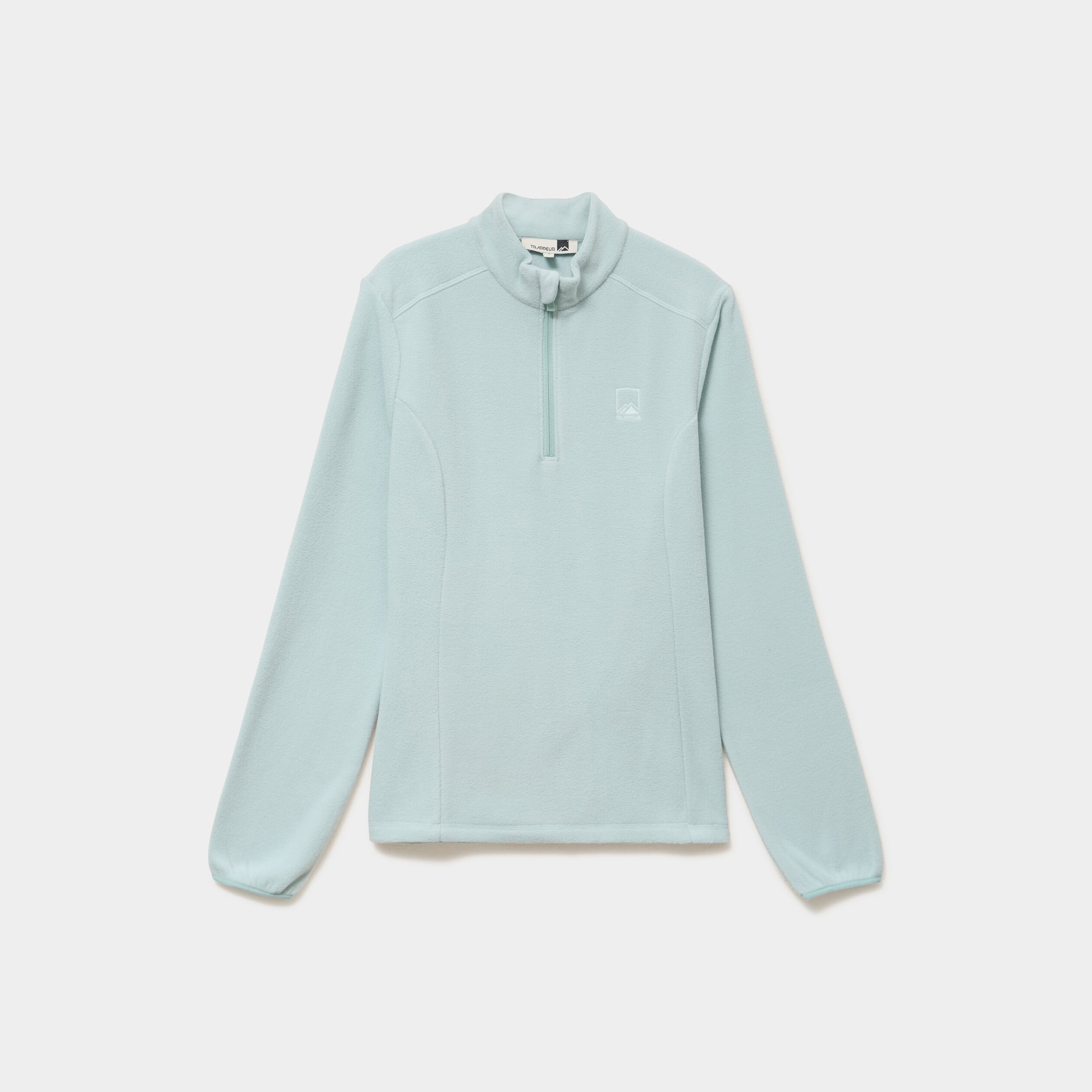 Sweat polaire col camionneur bleu gris femme