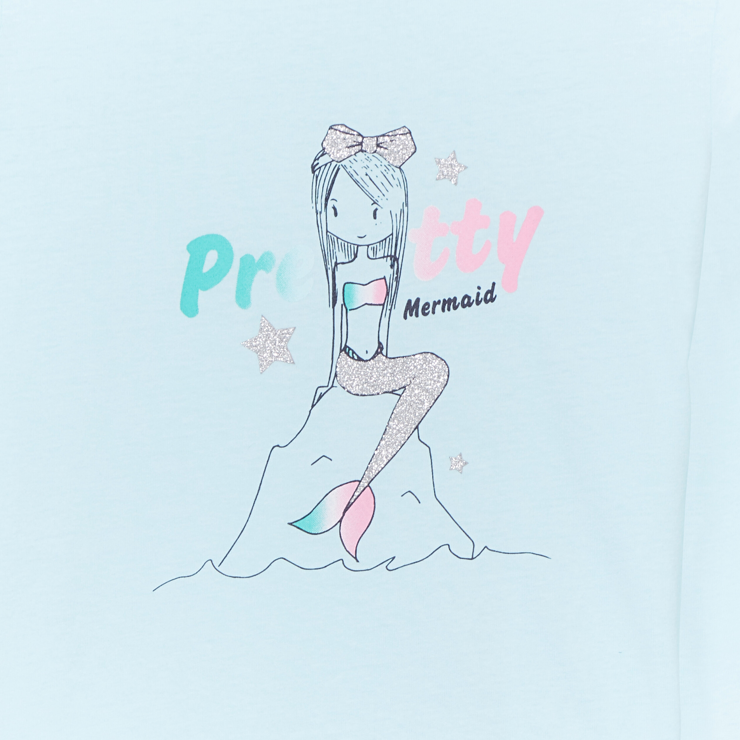 ensemble pyjama pantalon t shirt coton bleu turquoise fille Ensemble pyjama pantalon t-shirt coton bleu turquoise fille
