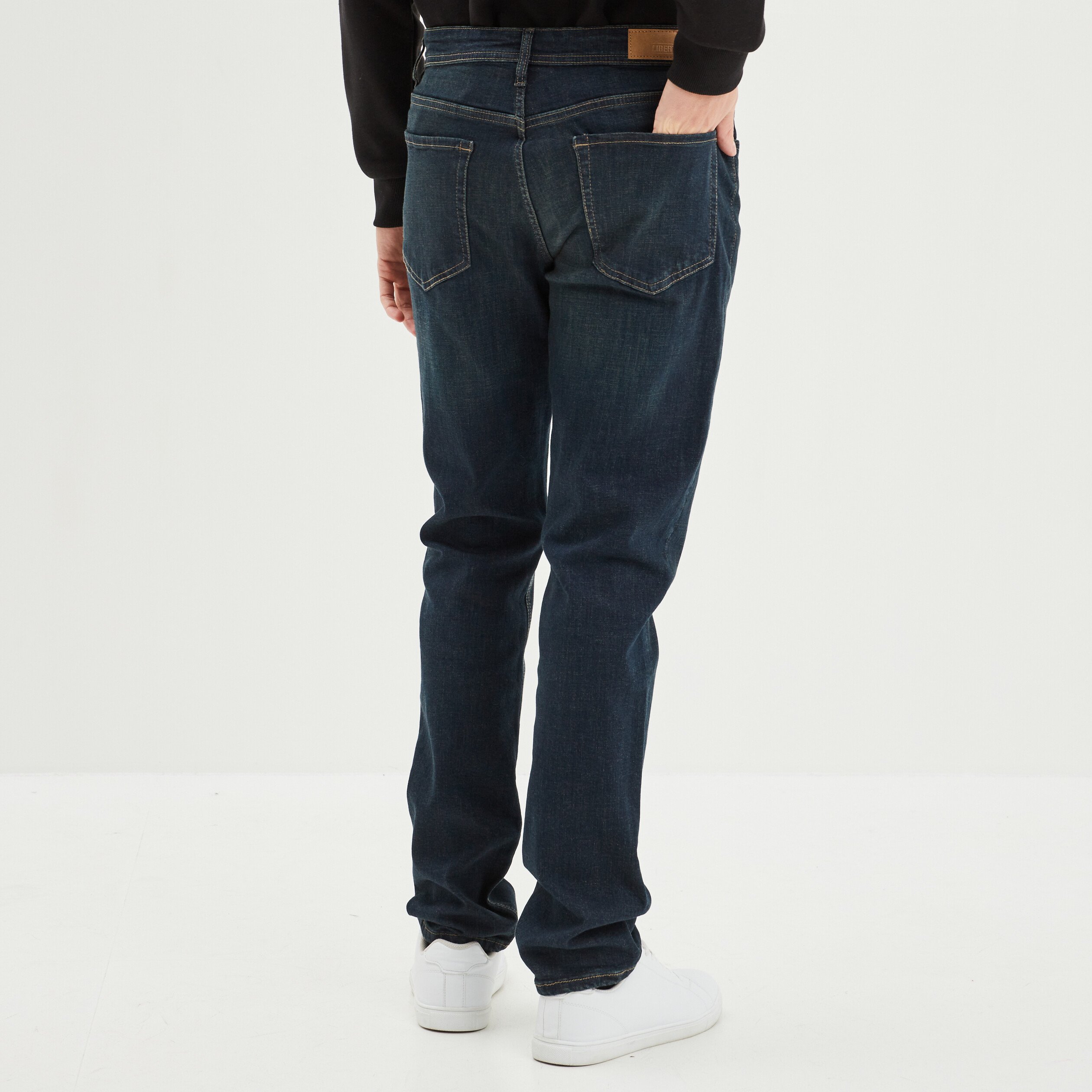 Jeans straight 5 poches Liberto denim brut homme
