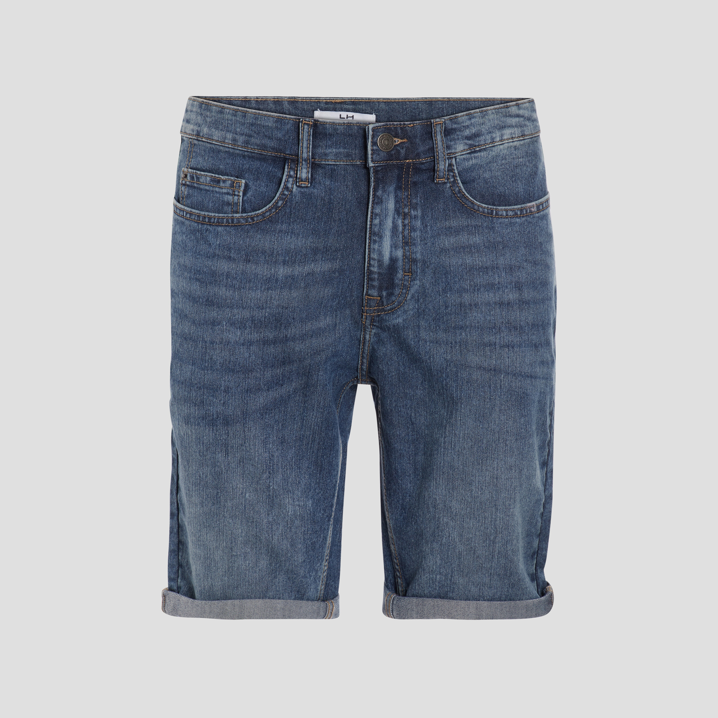 Bermuda stretch droit en jean denim stone homme