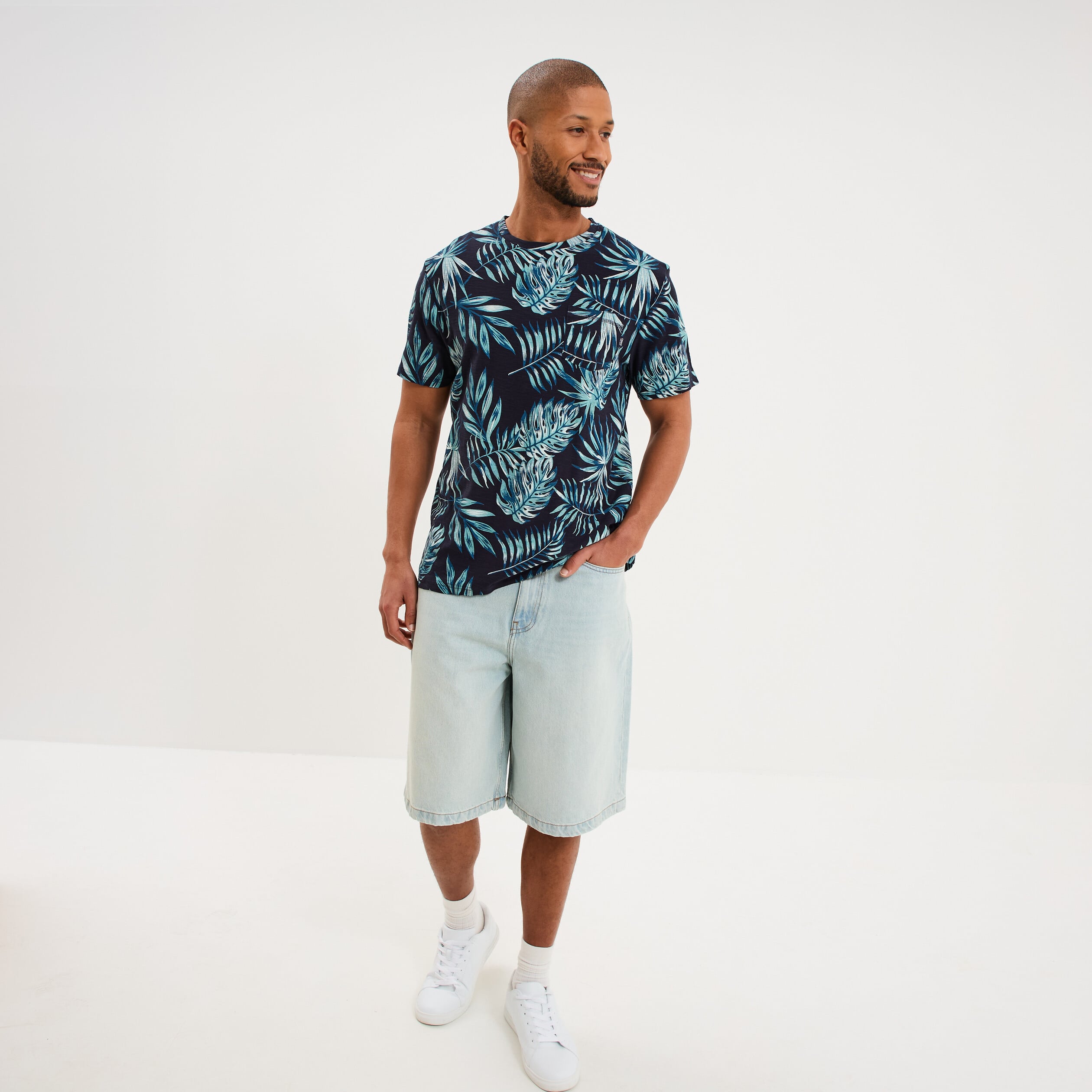 T-shirt manches courtes bleu marine homme